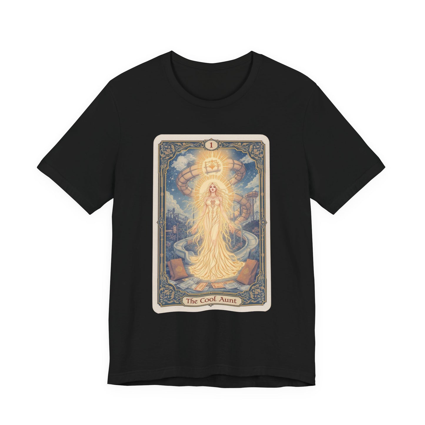 Mystical Tarot Card Tee, Spiritual Shirt, Unisex Graphic Tee, Tarot Lovers Gift, Alternative Fashion Top, Meditation Wear, Cool Aunt
