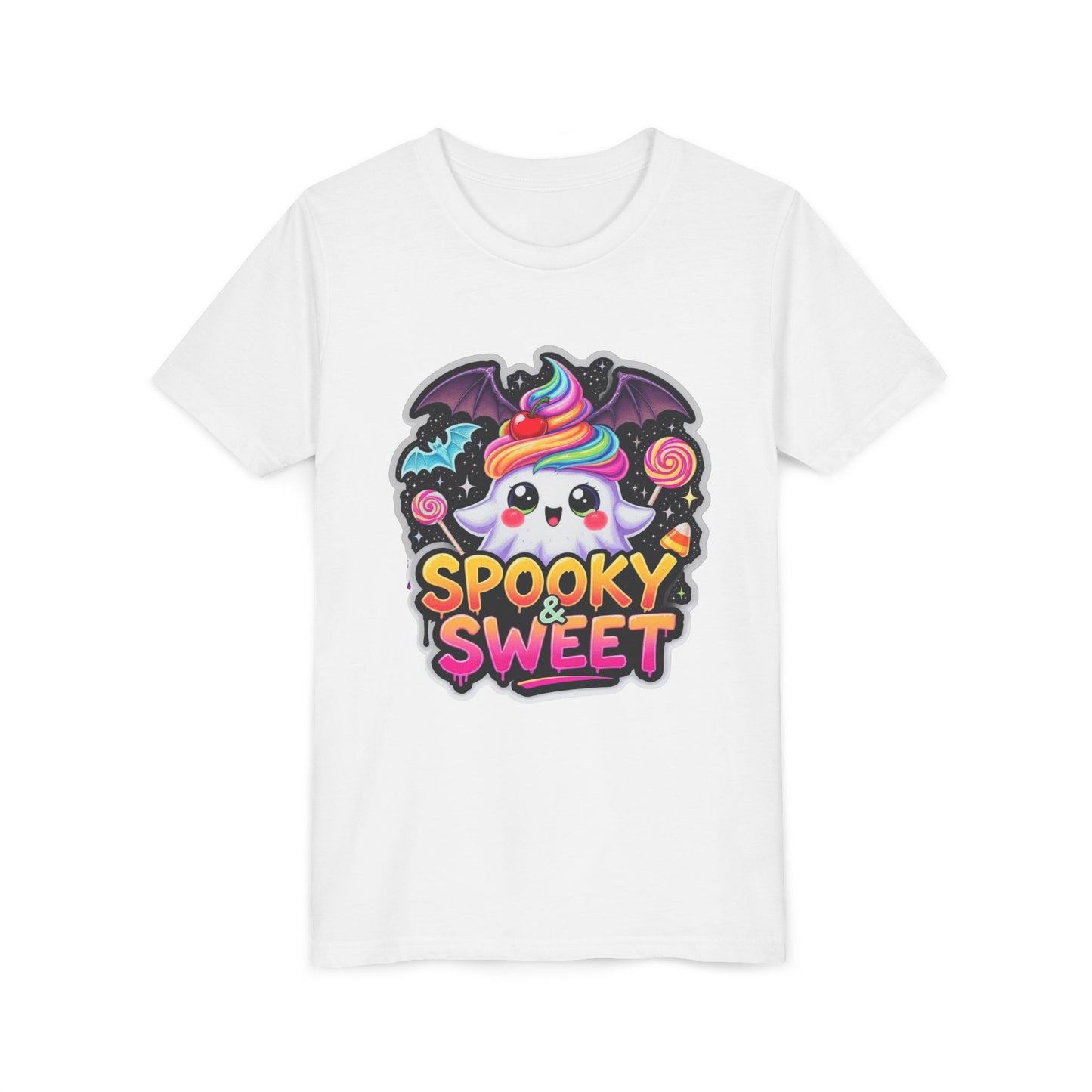 Spooky and Sweet Youth Tee, Halloween Shirt for Kids, Creepy Cute Children's T-Shirt, Fun Scary Graphic Top, Halloween Party Clothing