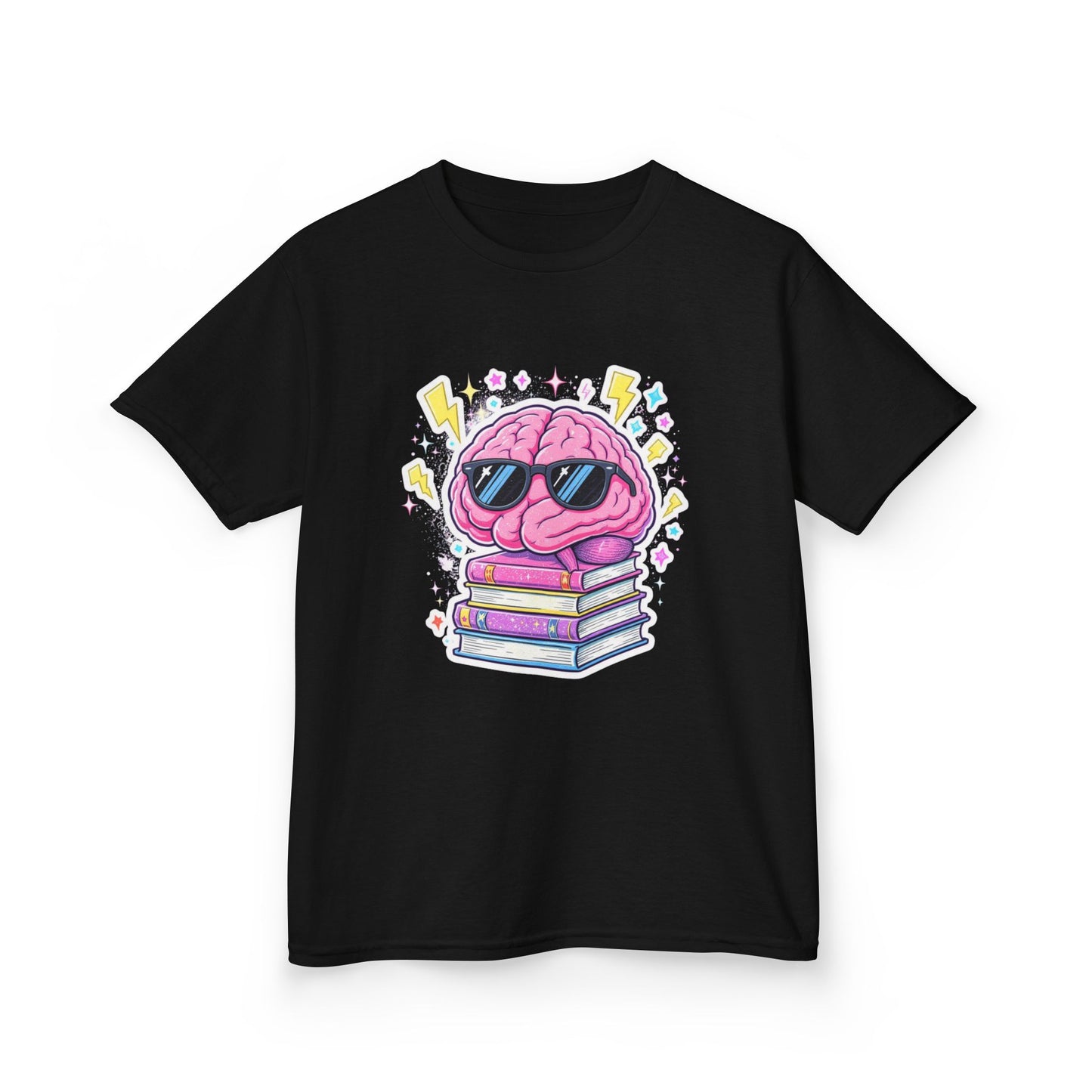 Cool Brainy Kids Tee - Fun Graphic T-Shirt for Students, Gift for Book Lovers, Classroom Wear, Science Theme, Back to School