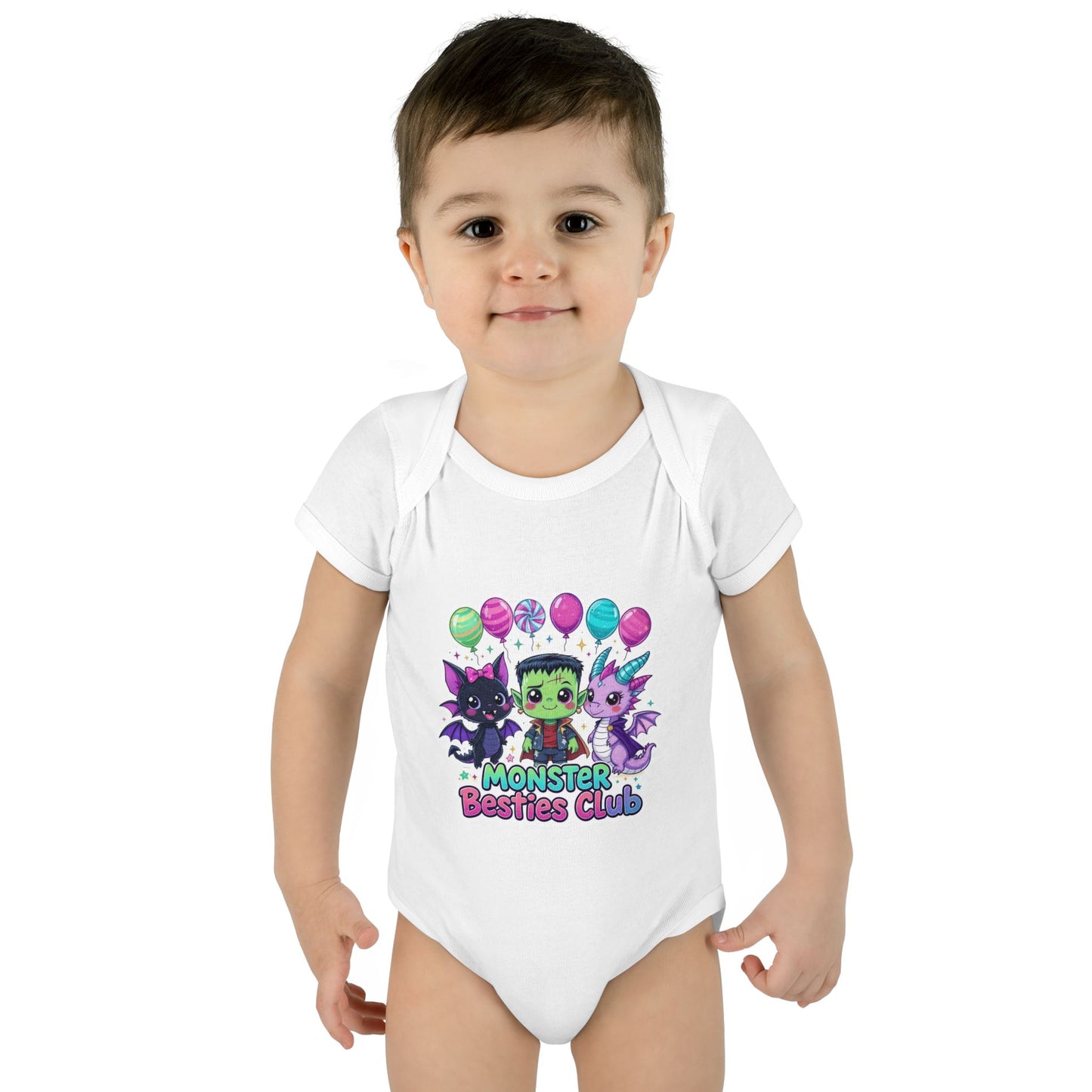 Adorable Monster Themed Baby Bodysuit