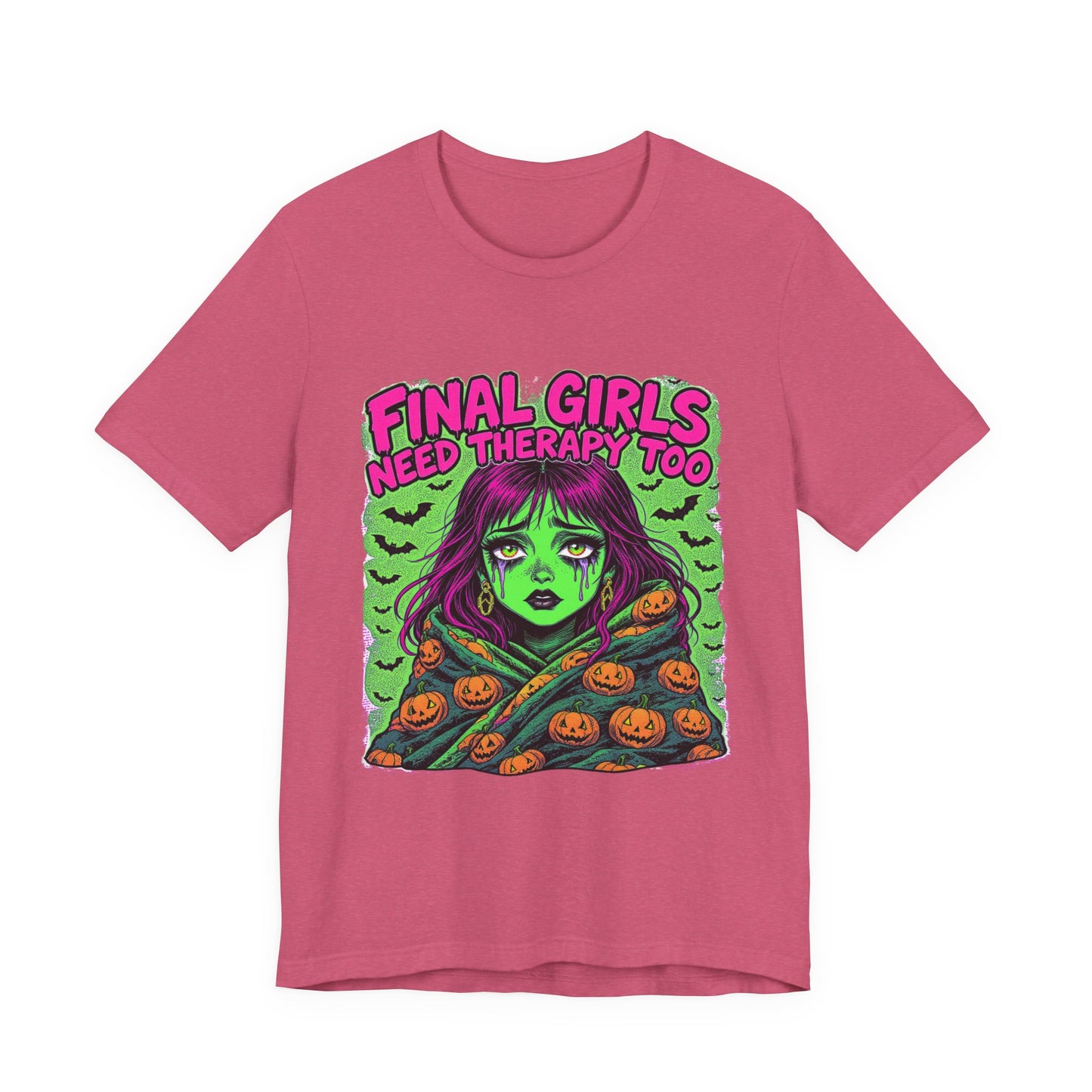 Horror Movie Tee, Final Girls Therapy, Unisex Jersey Short Sleeve T-Shirt, Halloween Shirt, Scary Movie Gift, Horror Fan Apparel