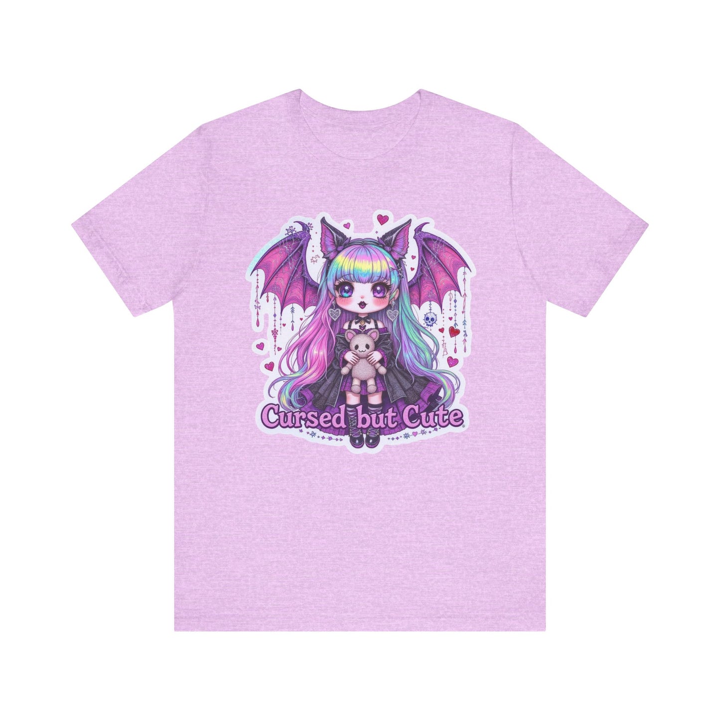 Cursed but Cute Tee, Cute T-Shirt, Gothic Fashion Tee, Kawaii Graphic Tee, Halloween Shirt, Unisex Casual Wear, Unique Gift
