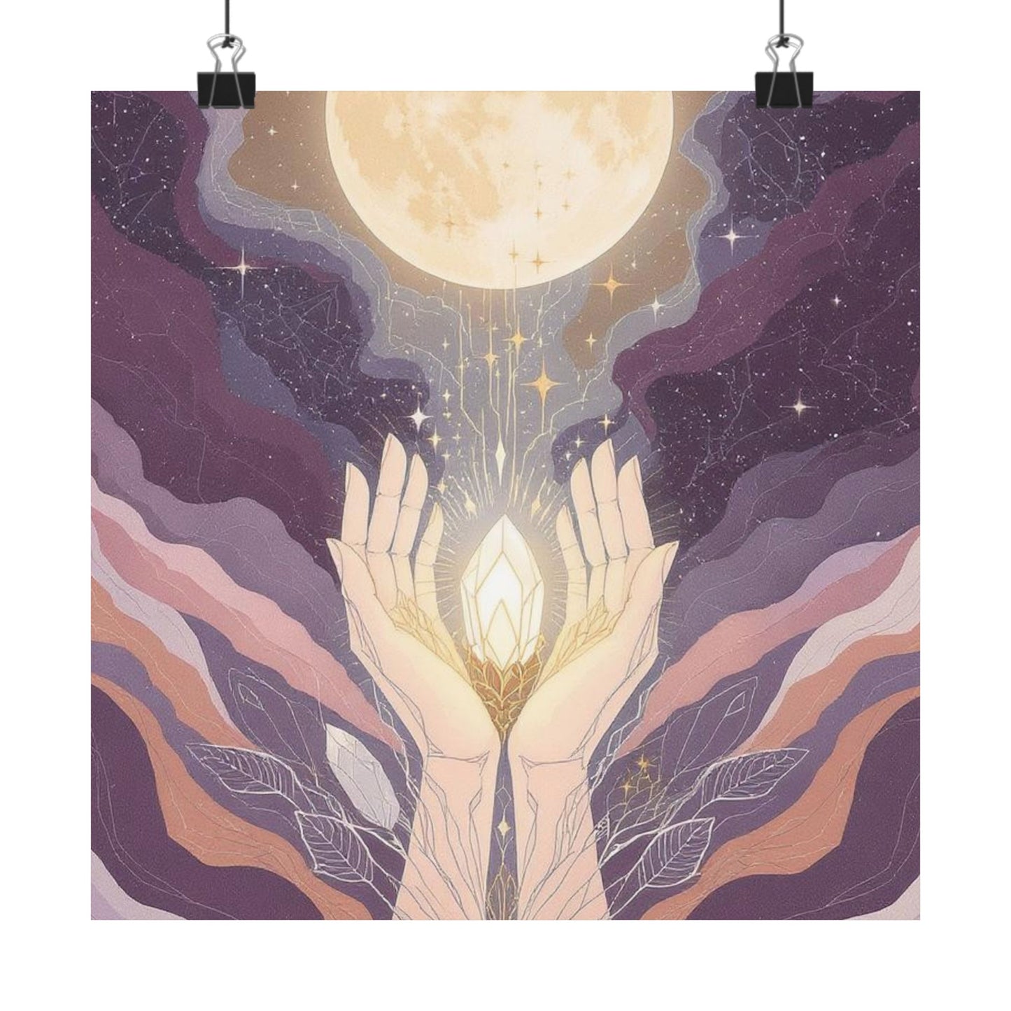 Celestial Hands Matte Vertical Posters, Boho Wall Art, Astrology Decor, Minimalist Prints, Moon Phase Artwork