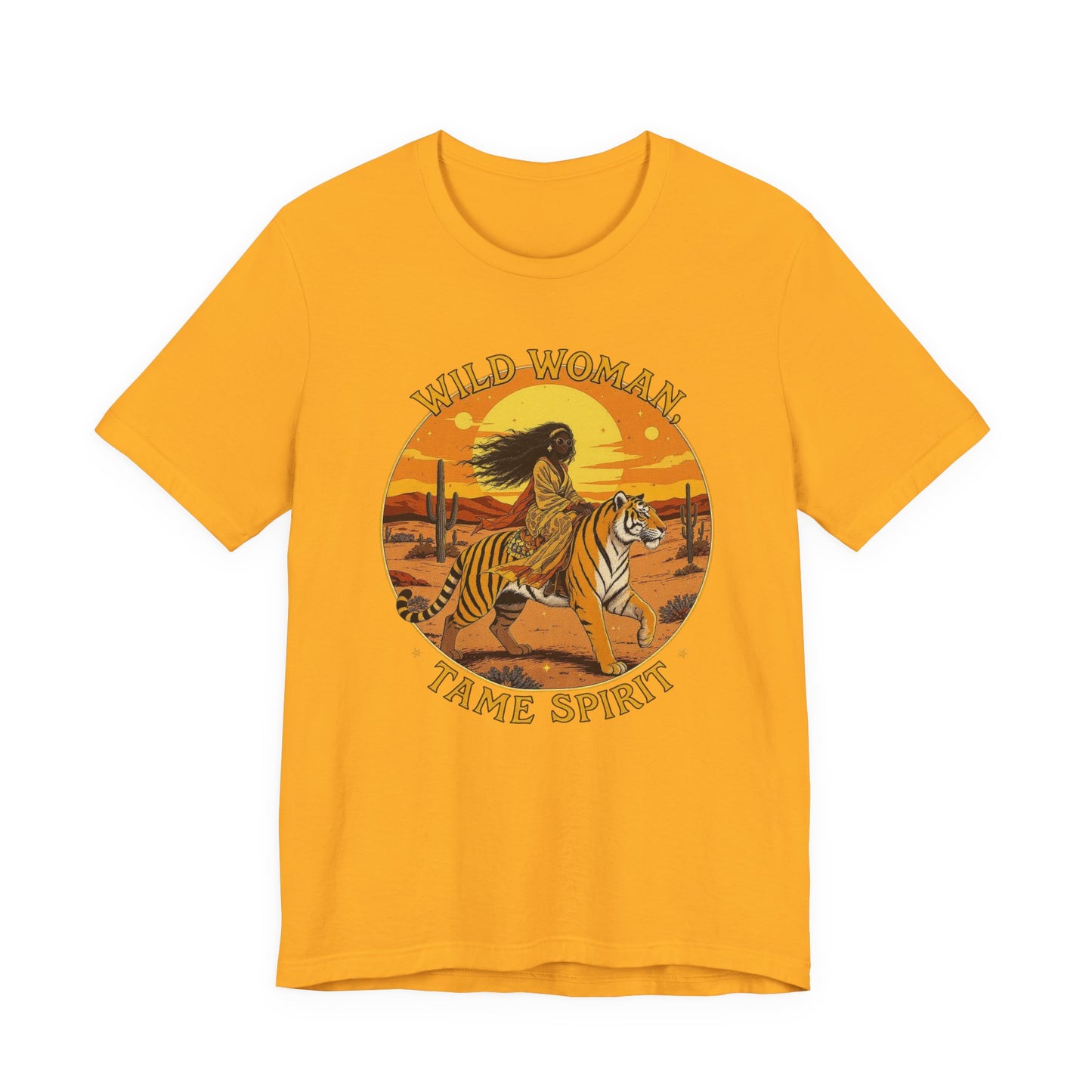 Wild Woman Tee, Unisex Jersey T-Shirt, Boho Graphic Tee, Casual Wear, Vintage Tiger Shirt, Gift for Nature Lovers