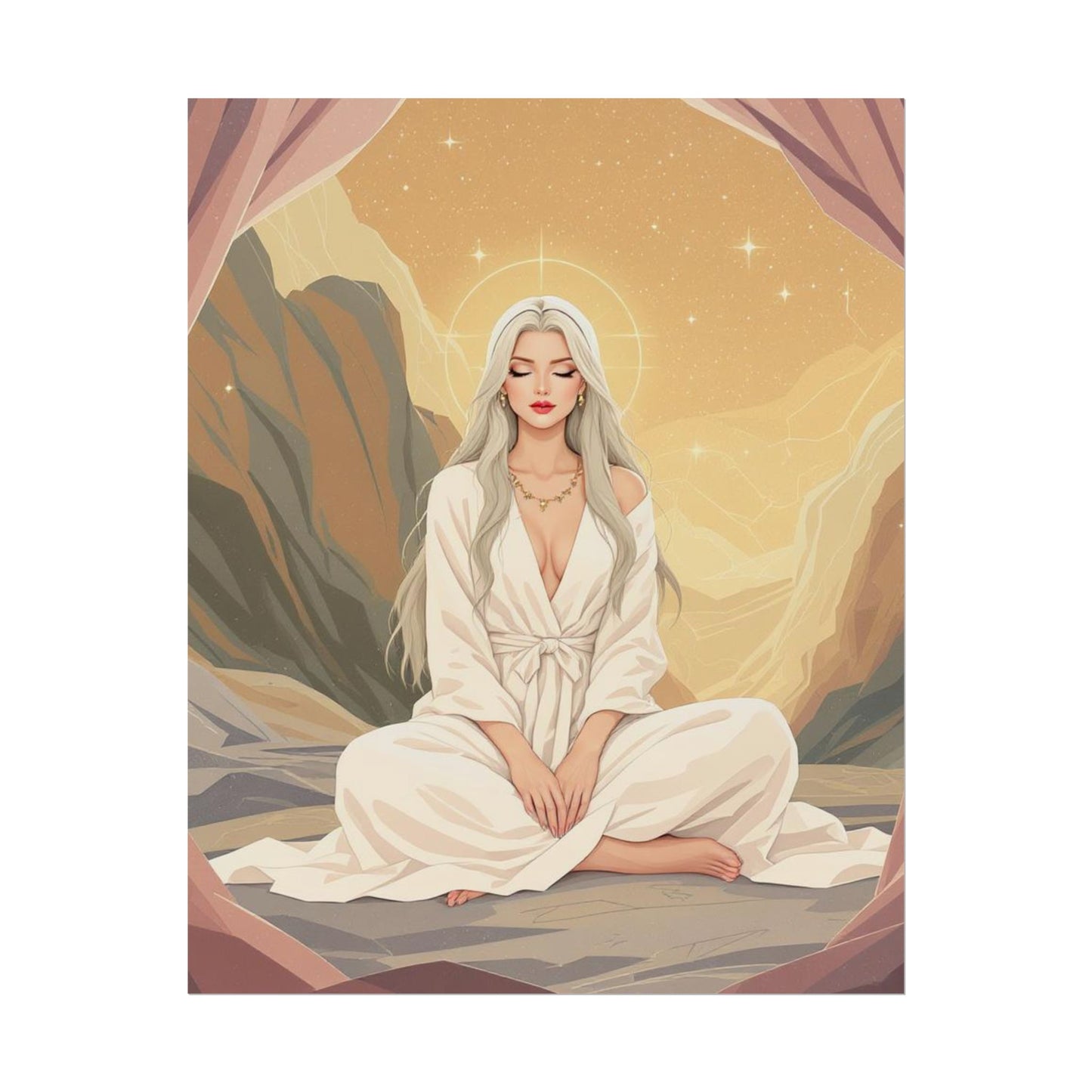 Spiritual Art Print, Meditation Poster, Wall Decor, Boho Home Decor, Zen Art, Gift for Her