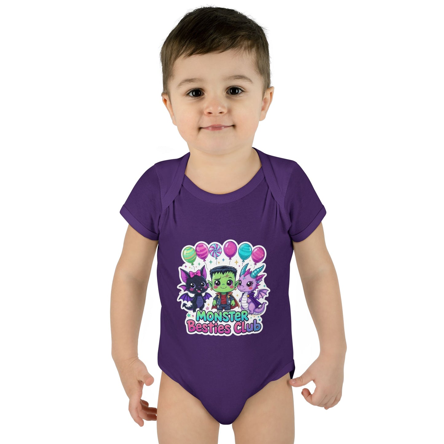 Adorable Monster Themed Baby Bodysuit