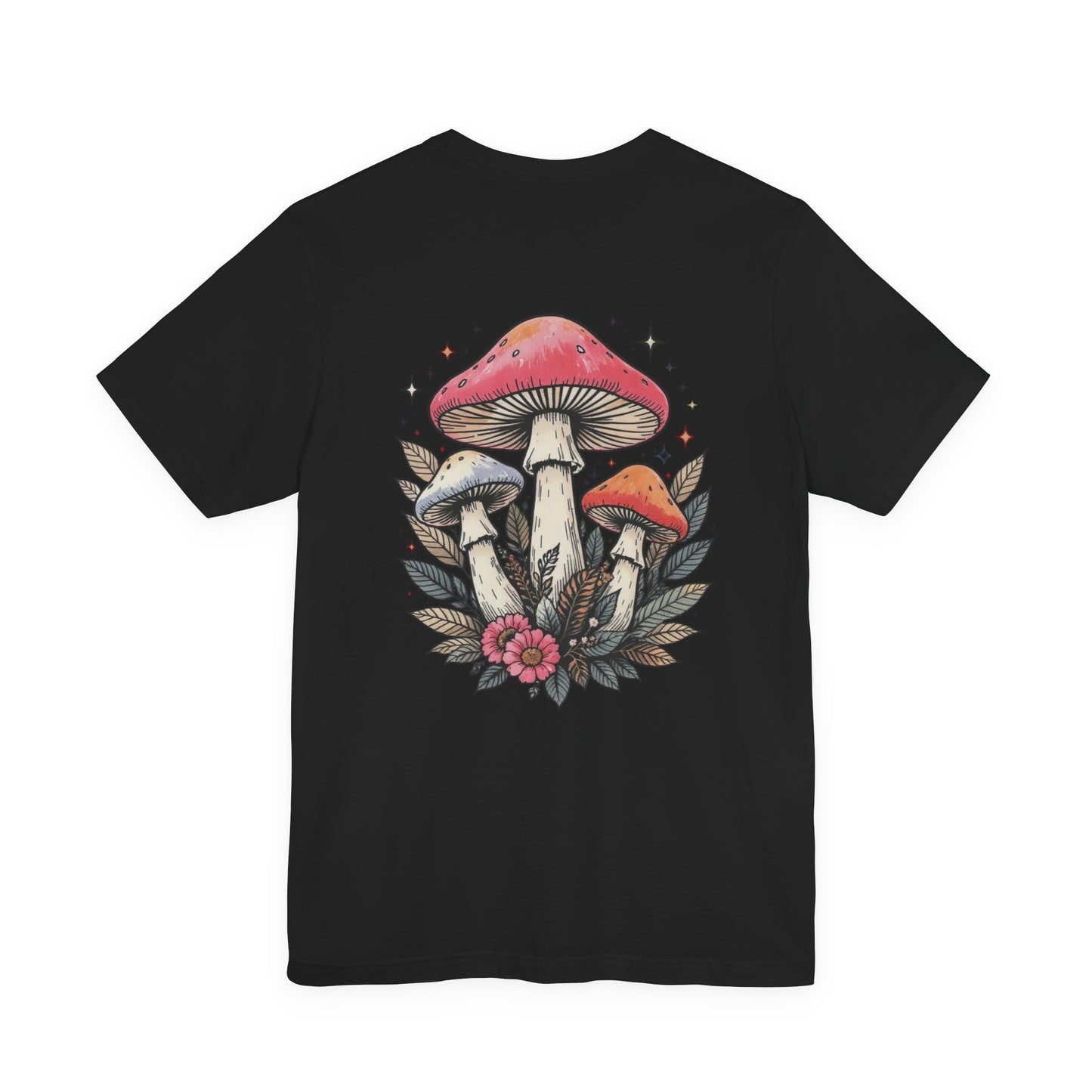 Mushroom Art Tee, Unisex Graphic T-Shirt, Boho Style Apparel, Nature Lover Gift, Festival Outfit, Comfortable Casual Wear