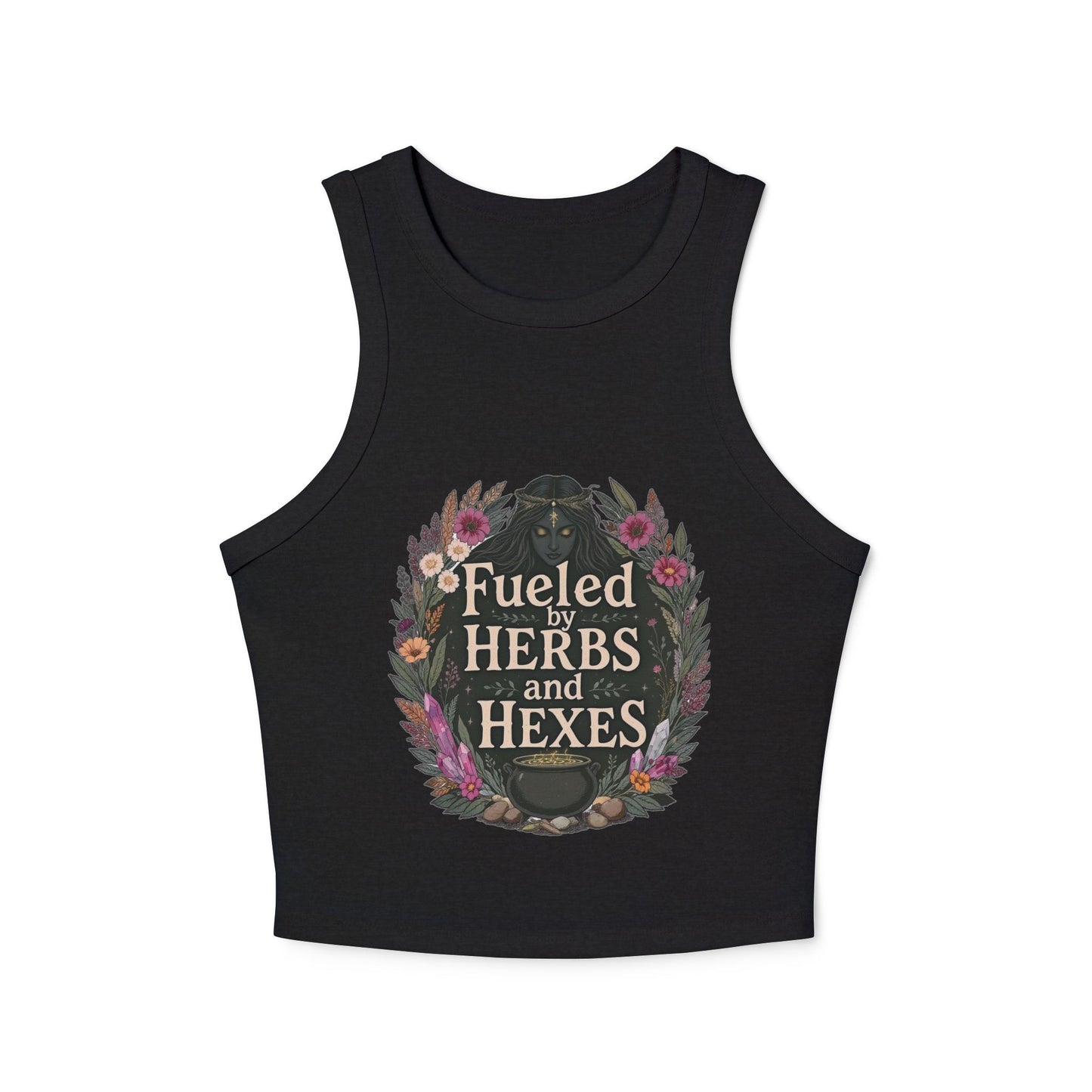 Feminine Witchy Crop Tank Top, Fuel Your Spirit, Occult Apparel, Boho Style, Magical Gifts, Summer Vibes