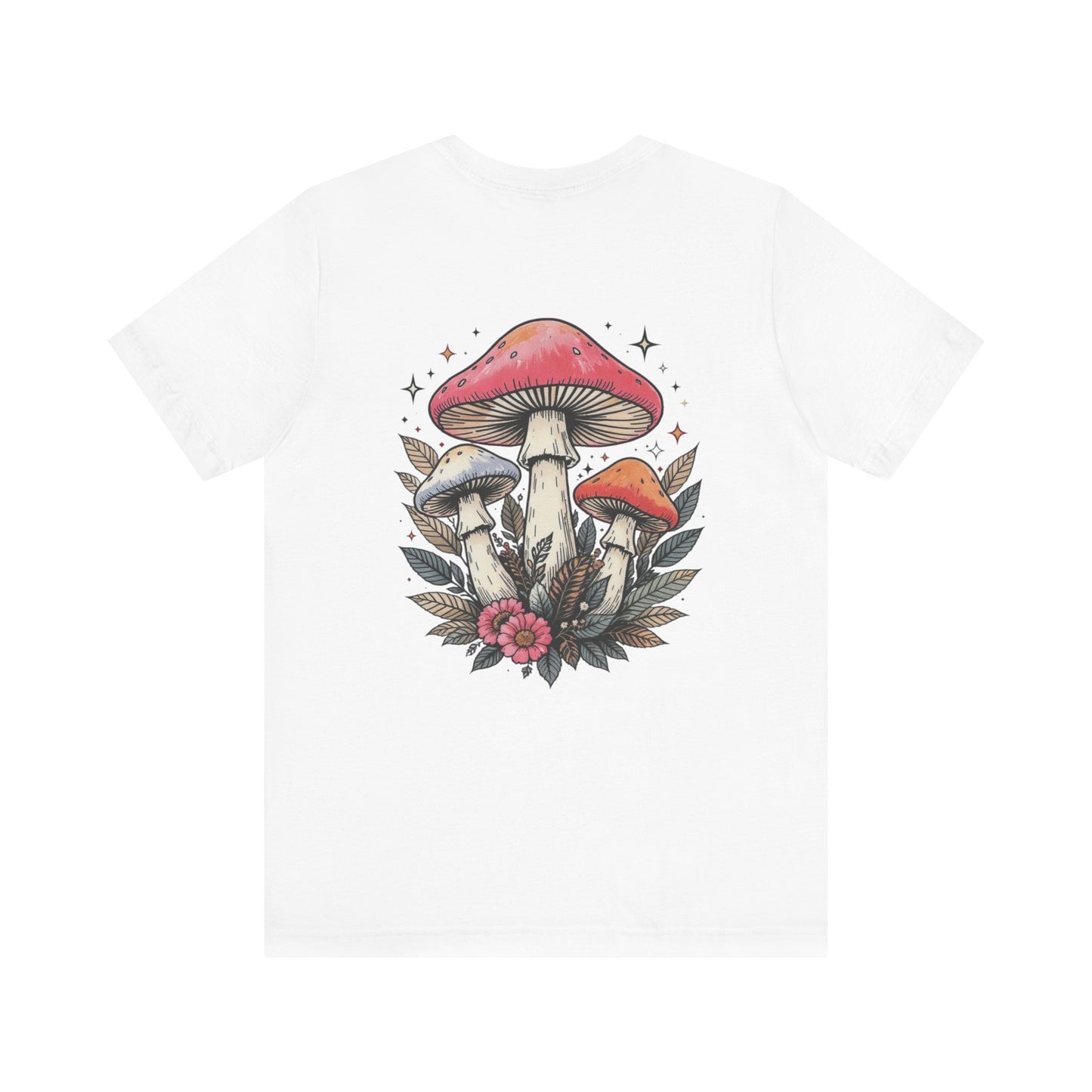 Mushroom Art Tee, Unisex Graphic T-Shirt, Boho Style Apparel, Nature Lover Gift, Festival Outfit, Comfortable Casual Wear
