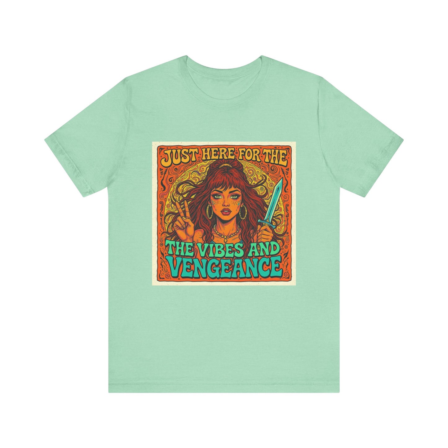 Vibes and Vengeance Tee, Graphic T-Shirt, Unisex Short Sleeve Shirt, Gift for Fans, Casual Wear, Empowering Apparel