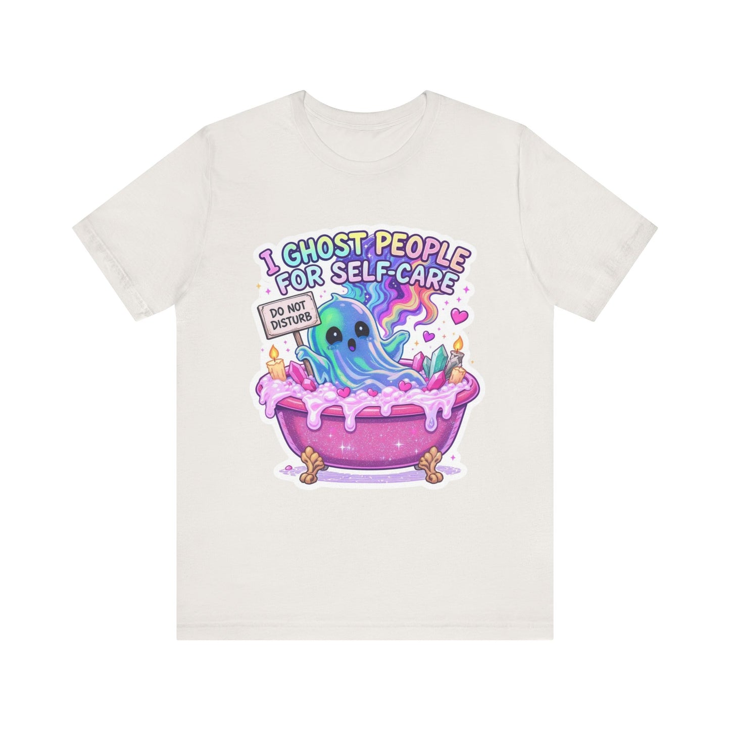 Cute Ghost Self-Care Tee, Unisex Graphic T-Shirt, Halloween Shirt, Self-Love Gift, Quirky Apparel