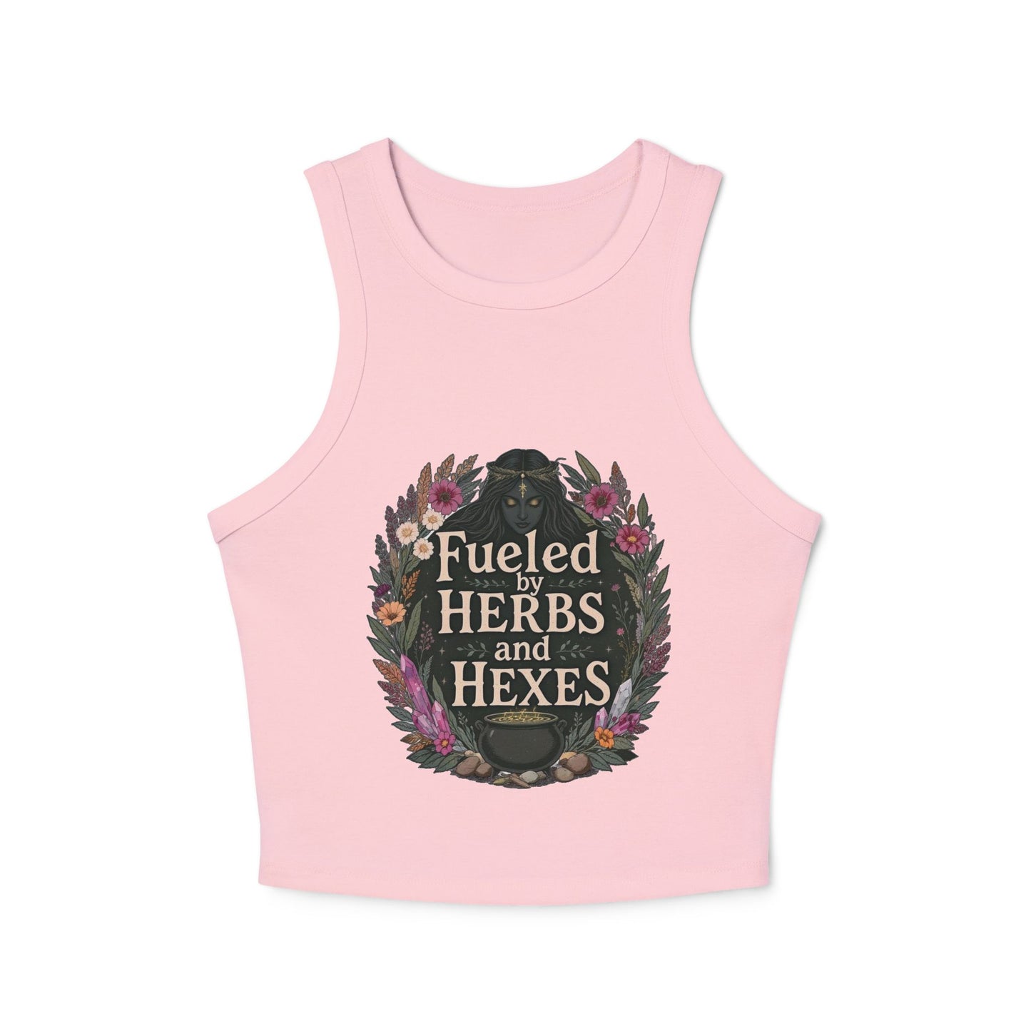 Feminine Witchy Crop Tank Top, Fuel Your Spirit, Occult Apparel, Boho Style, Magical Gifts, Summer Vibes