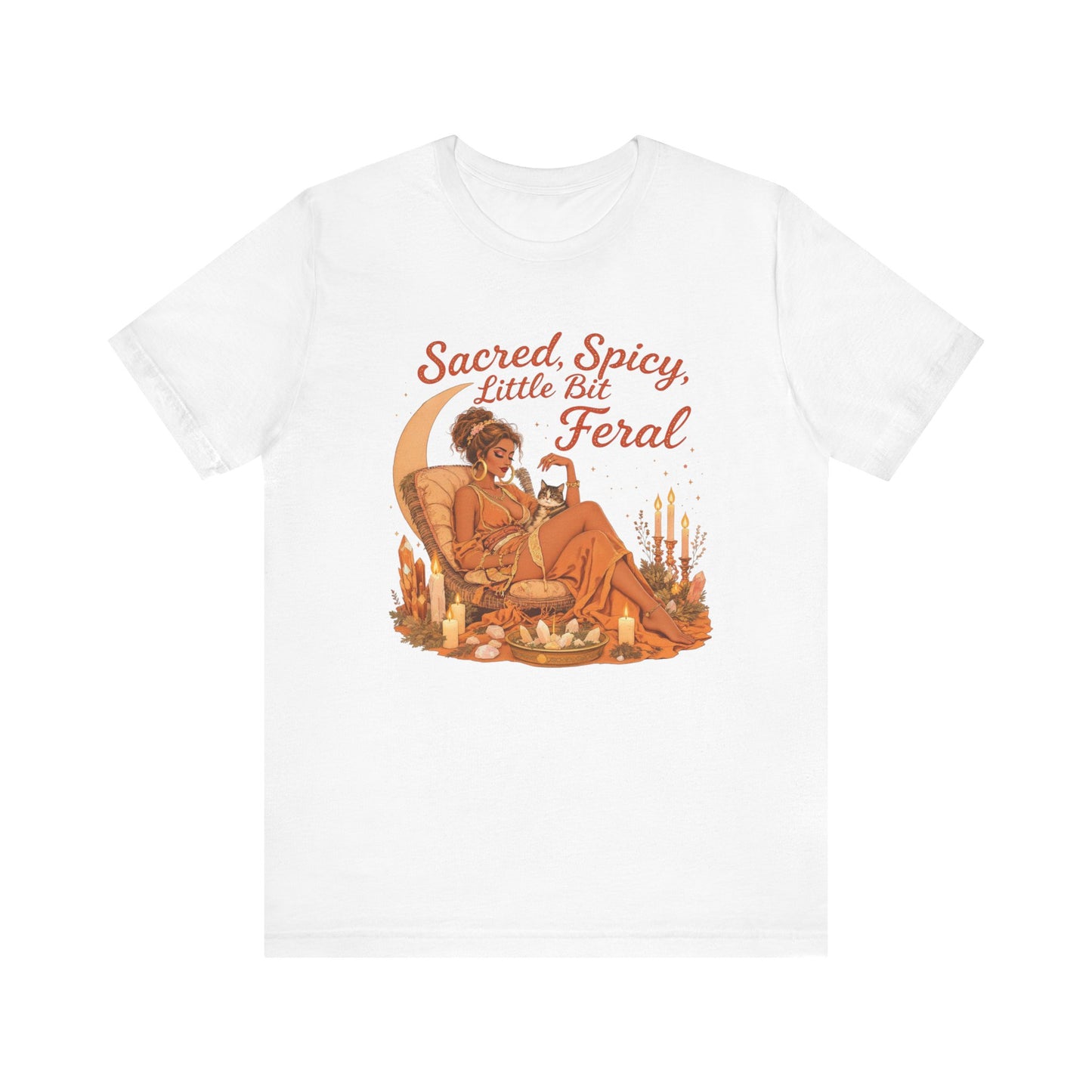 Sacred Spicy Feral Tee | Boho Graphic T-Shirt, Relaxed Vibe Top for Free Spirits, Gift for Her, Summer Style