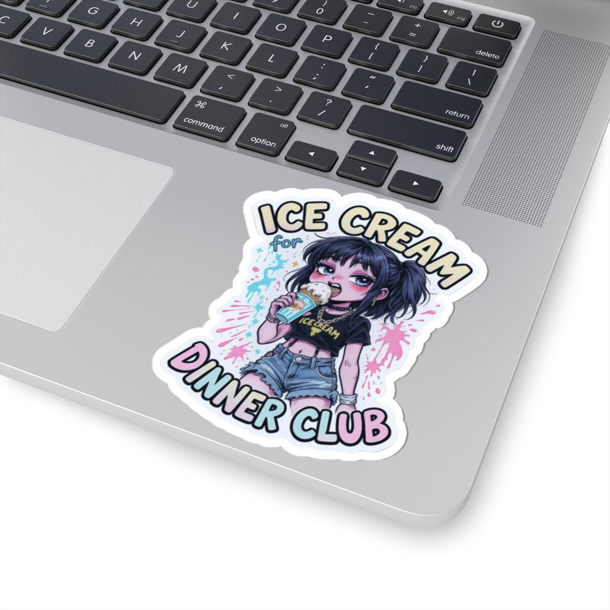 Cool Ice Cream Dinner Club Stickers, Fun Laptop Decal, Cute Planner Accessory, Kawaii Gift for Teens, Aesthetic Sticker Art