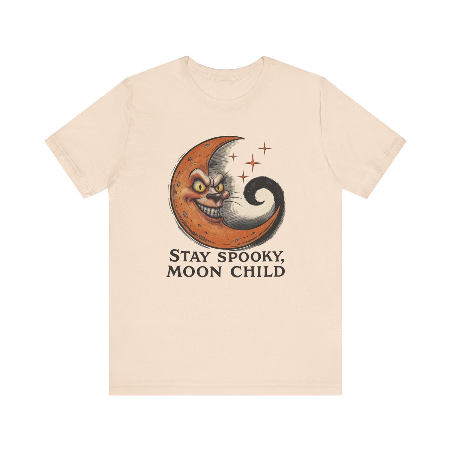 Stay Spooky Moon Child Unisex Tee, Halloween Shirt, Gift for Wizards, Witchy Apparel, Summer Nights Tee