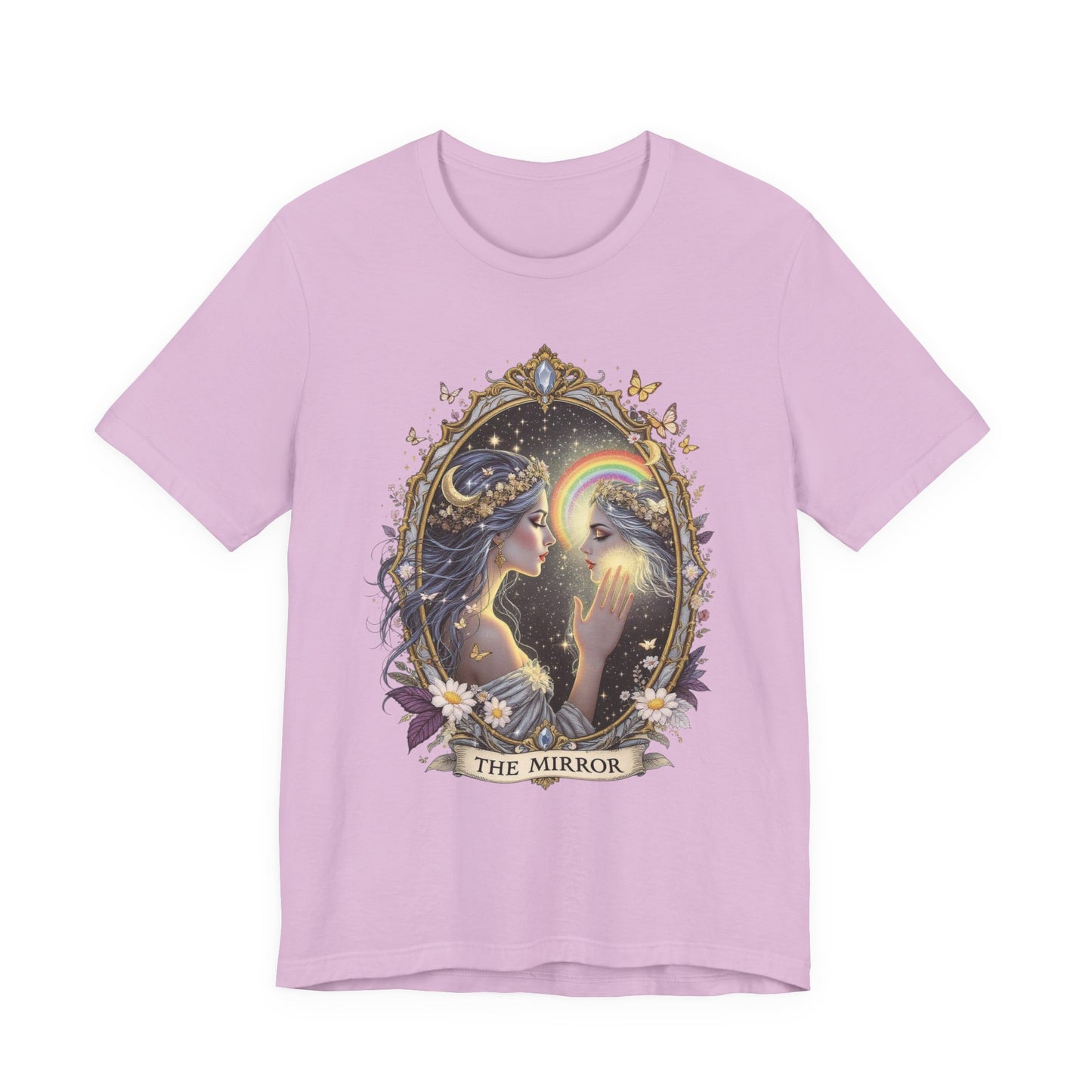 Enchanting Mirror Graphic Tee for Dreamers, Boho T-shirt, Magical Vibes, Gift for Her, Self-Discovery Top, Pride T-Shirt
