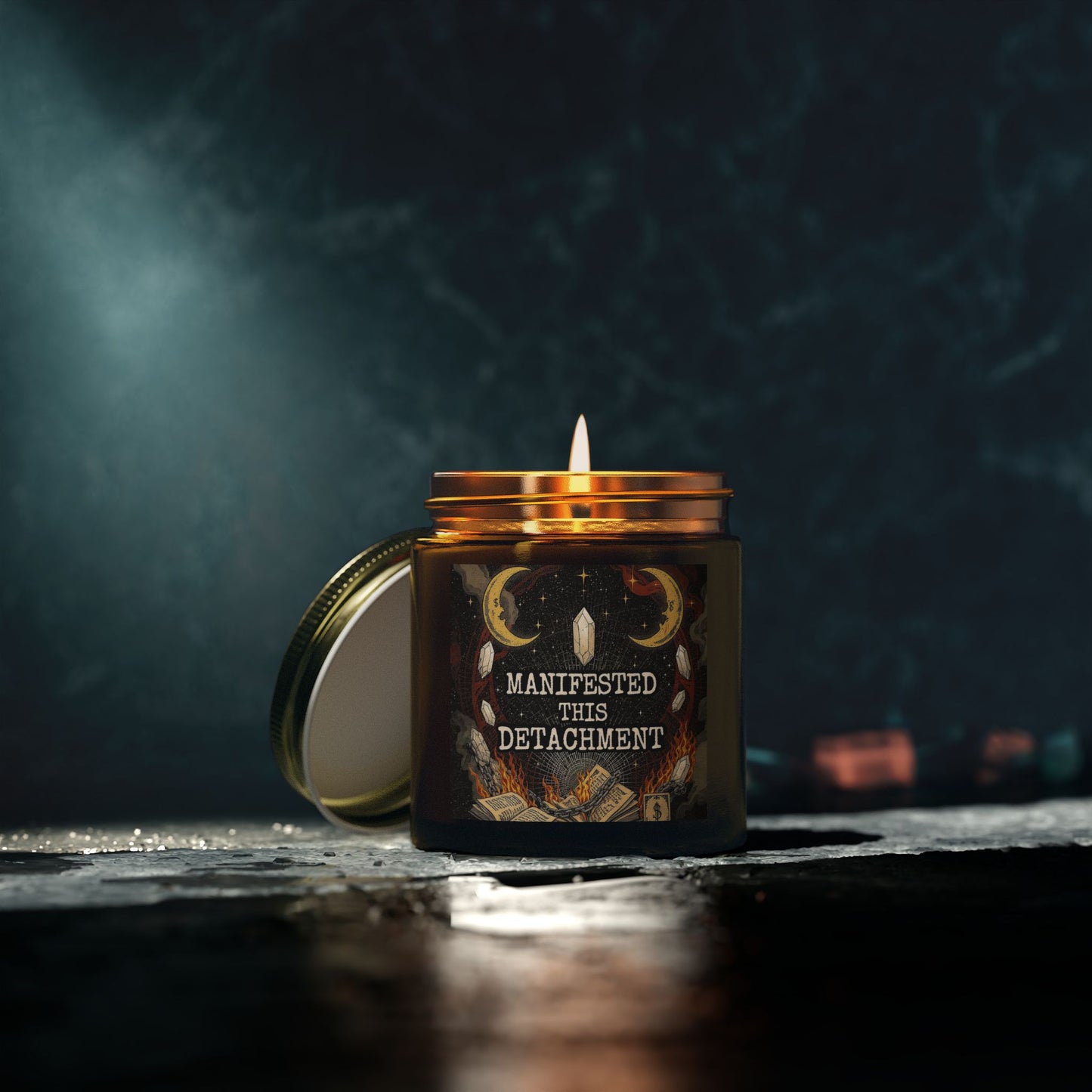 Manifested Detachment Scented Candle, Aromatherapy Gift, Home Decor, Crystal Energy, Meditation Essential