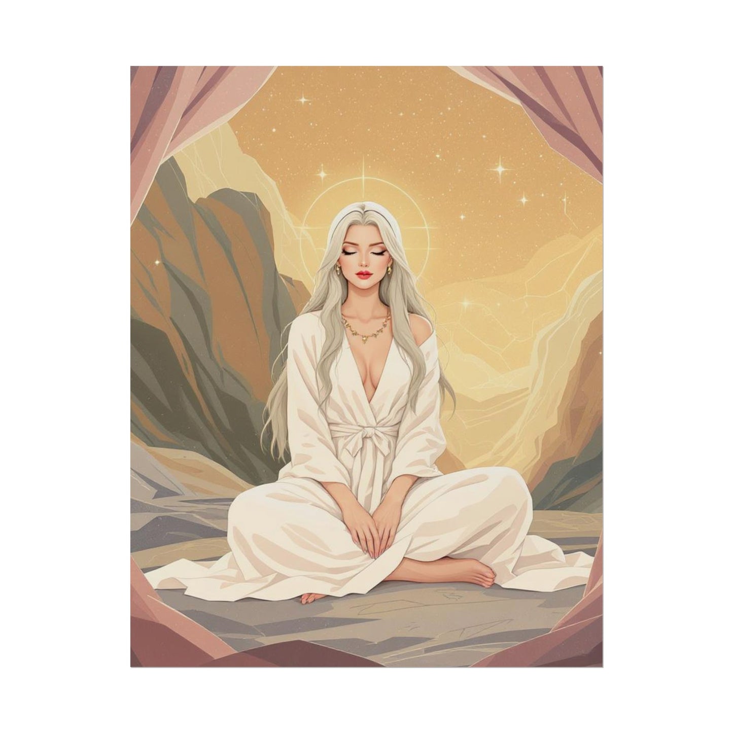 Spiritual Art Print, Meditation Poster, Wall Decor, Boho Home Decor, Zen Art, Gift for Her