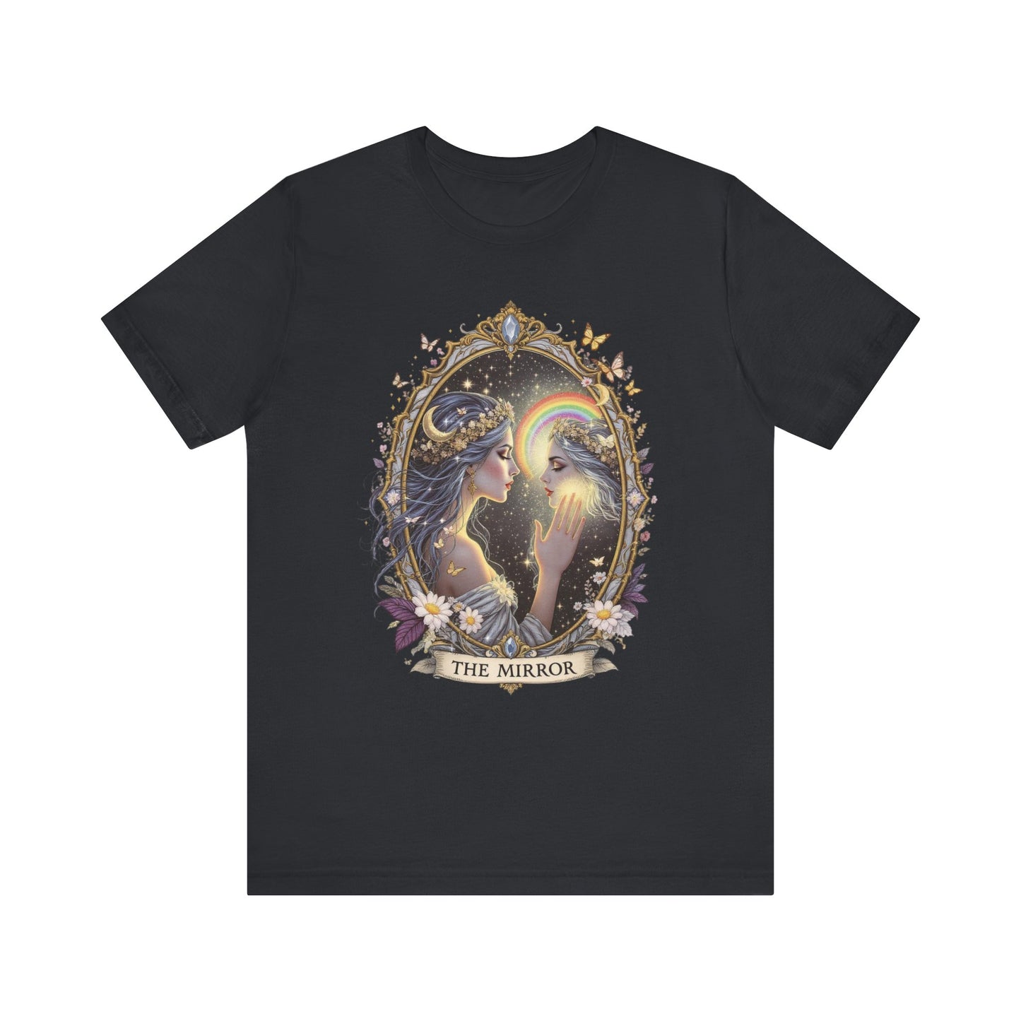 Enchanting Mirror Graphic Tee for Dreamers, Boho T-shirt, Magical Vibes, Gift for Her, Self-Discovery Top, Pride T-Shirt