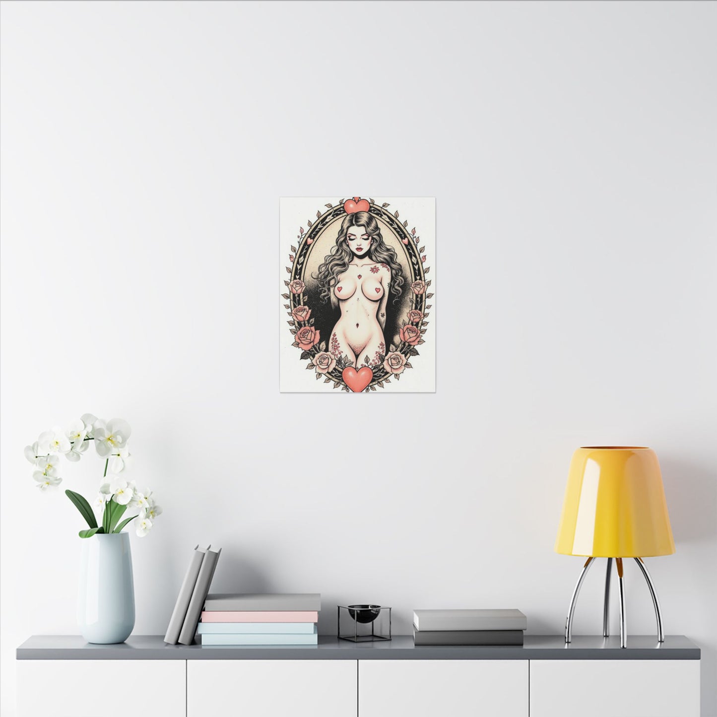 Elegant Art Canvas Print, Wall Decor, Bedroom Art, Romantic Gift, Valentine's Day Decor, Unique Home Décor