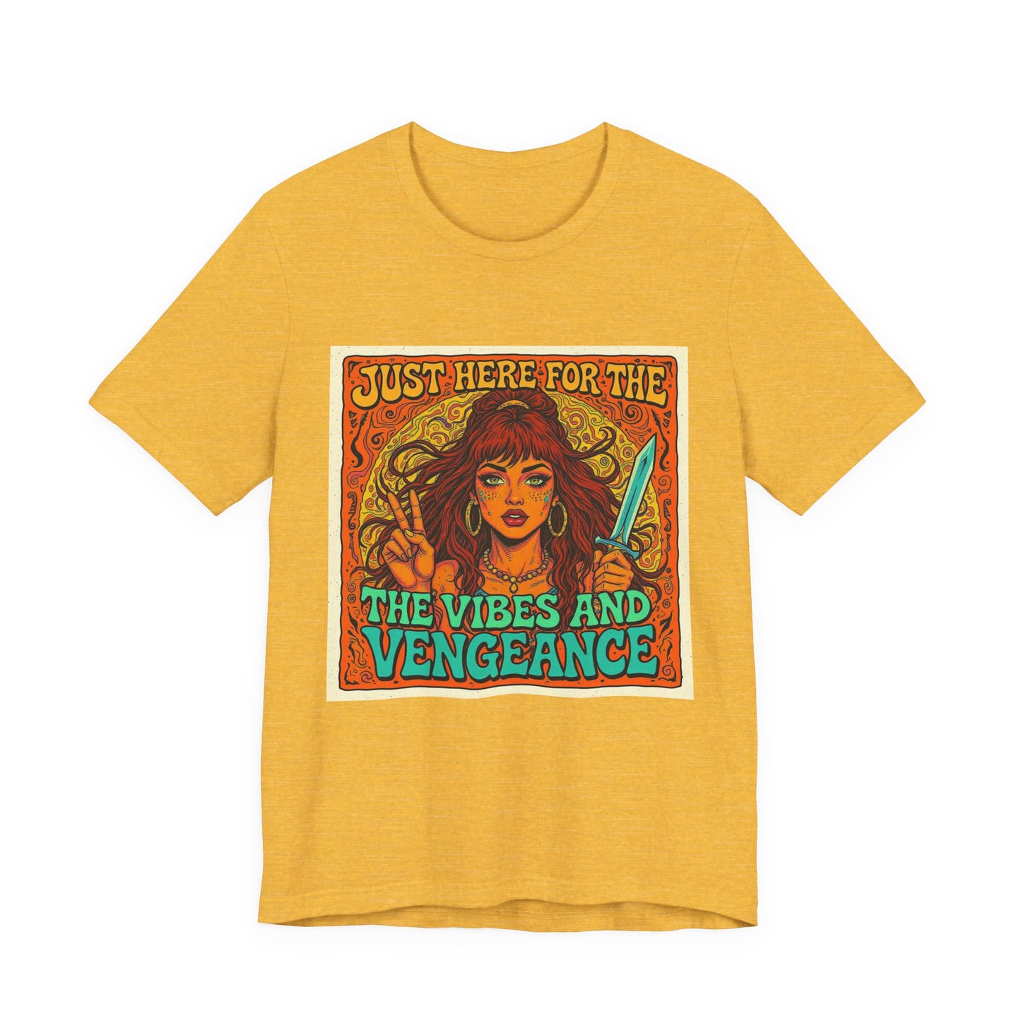 Vibes and Vengeance Tee, Graphic T-Shirt, Unisex Short Sleeve Shirt, Gift for Fans, Casual Wear, Empowering Apparel