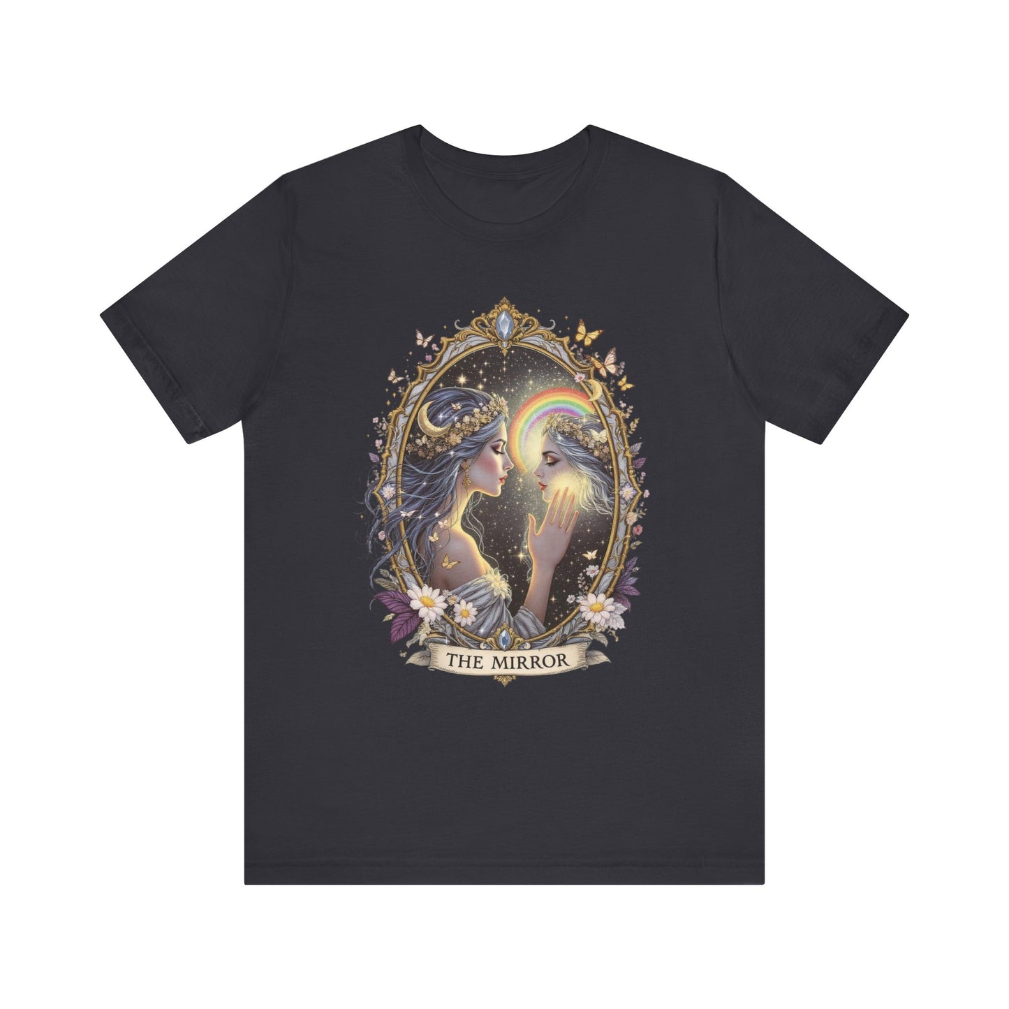 Enchanting Mirror Graphic Tee for Dreamers, Boho T-shirt, Magical Vibes, Gift for Her, Self-Discovery Top, Pride T-Shirt