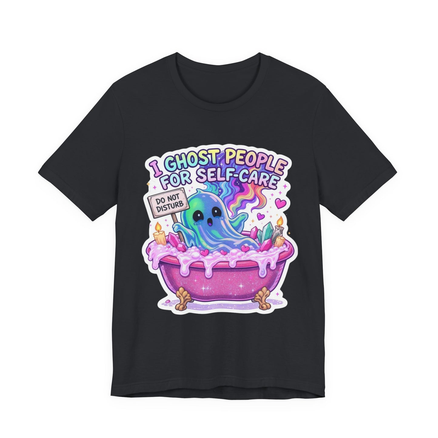 Cute Ghost Self-Care Tee, Unisex Graphic T-Shirt, Halloween Shirt, Self-Love Gift, Quirky Apparel