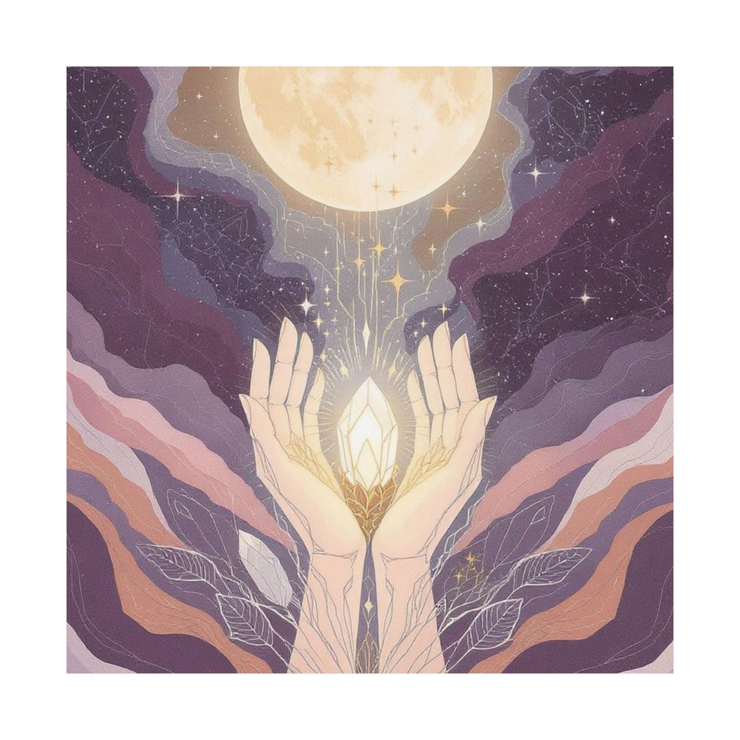 Celestial Hands Matte Vertical Posters, Boho Wall Art, Astrology Decor, Minimalist Prints, Moon Phase Artwork