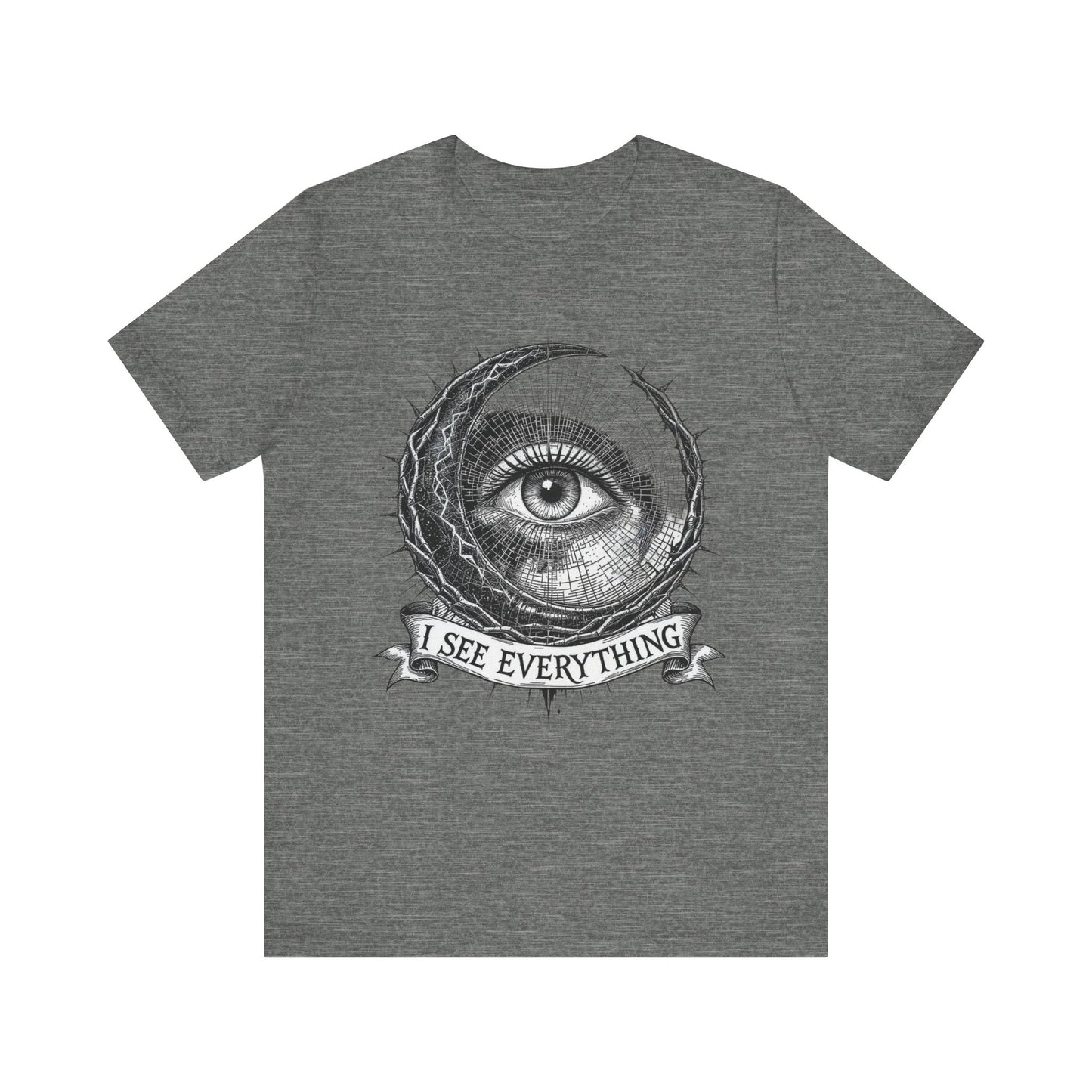 Unisex Eye Design Tee, I See Everything Shirt, Gift for Mindfulness, Casual Wear, Unique Graphic Tee, Spiritual Clothing