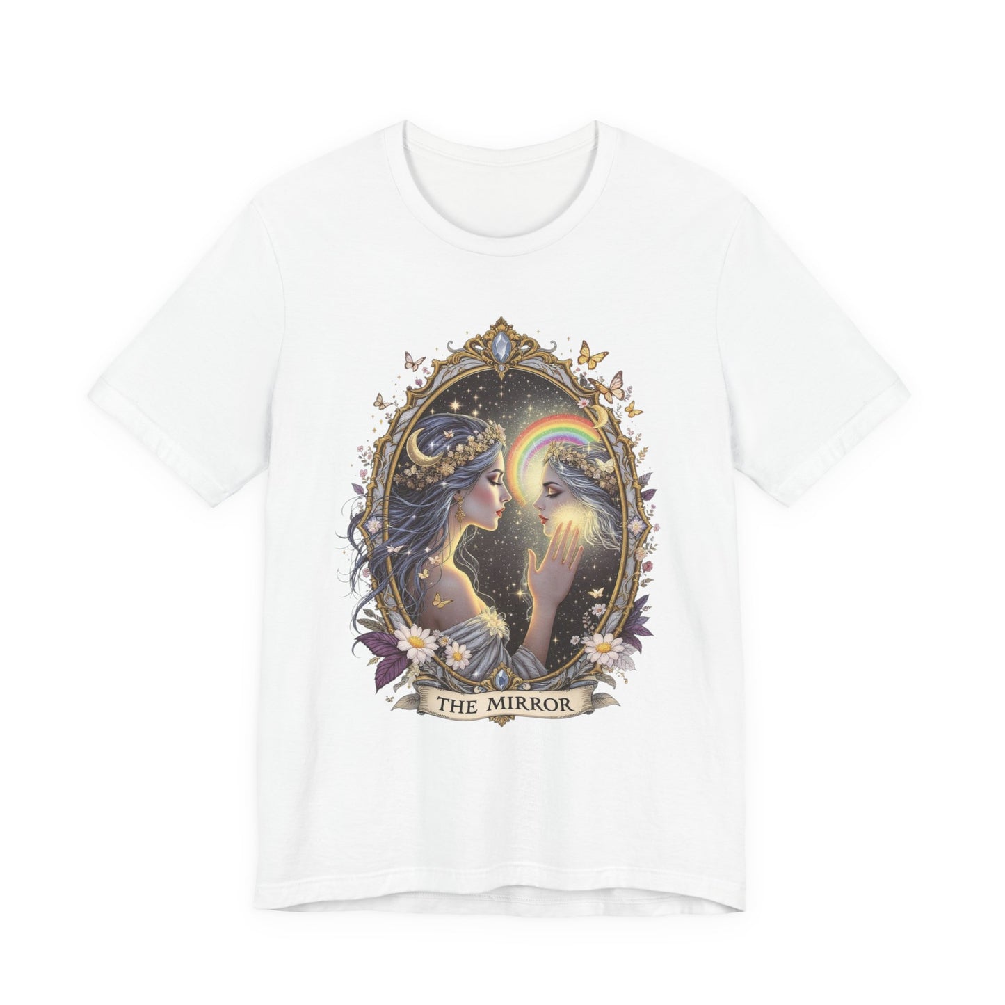 Enchanting Mirror Graphic Tee for Dreamers, Boho T-shirt, Magical Vibes, Gift for Her, Self-Discovery Top, Pride T-Shirt