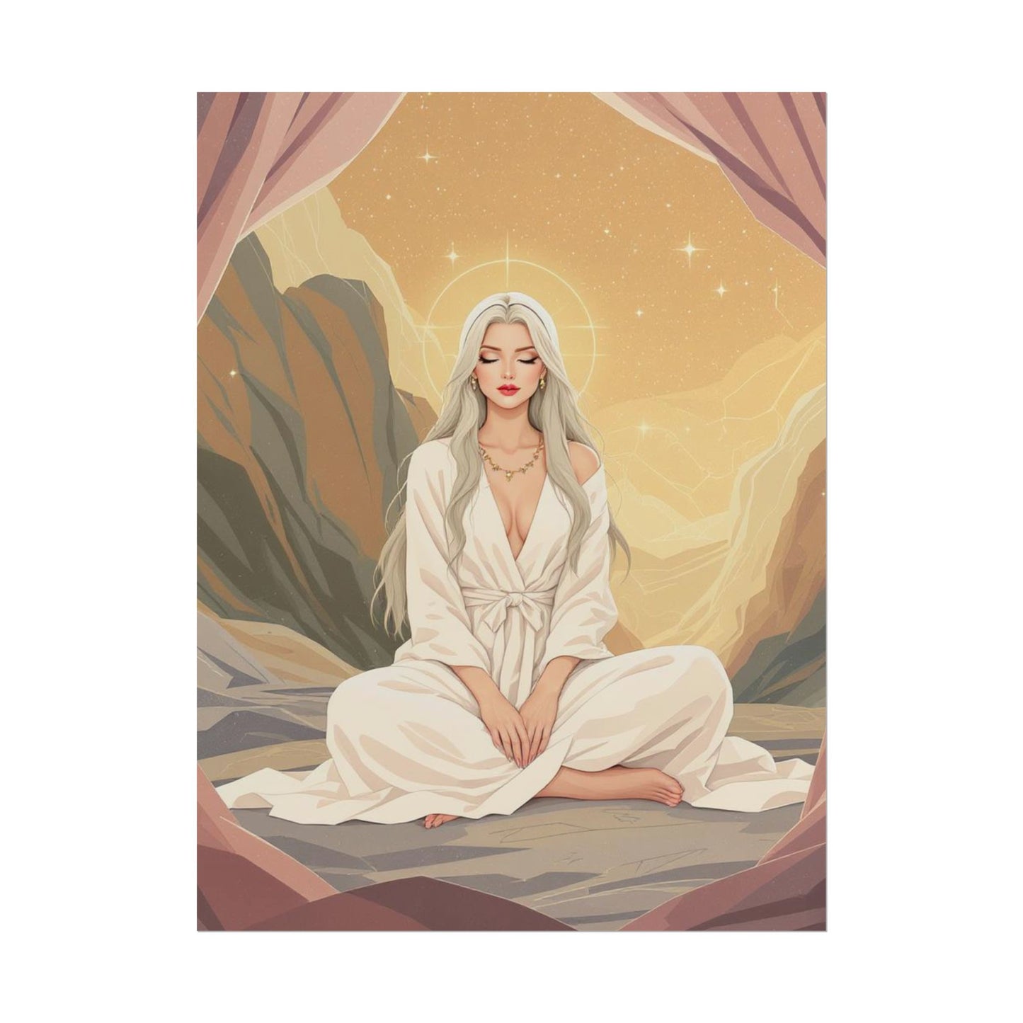 Spiritual Art Print, Meditation Poster, Wall Decor, Boho Home Decor, Zen Art, Gift for Her