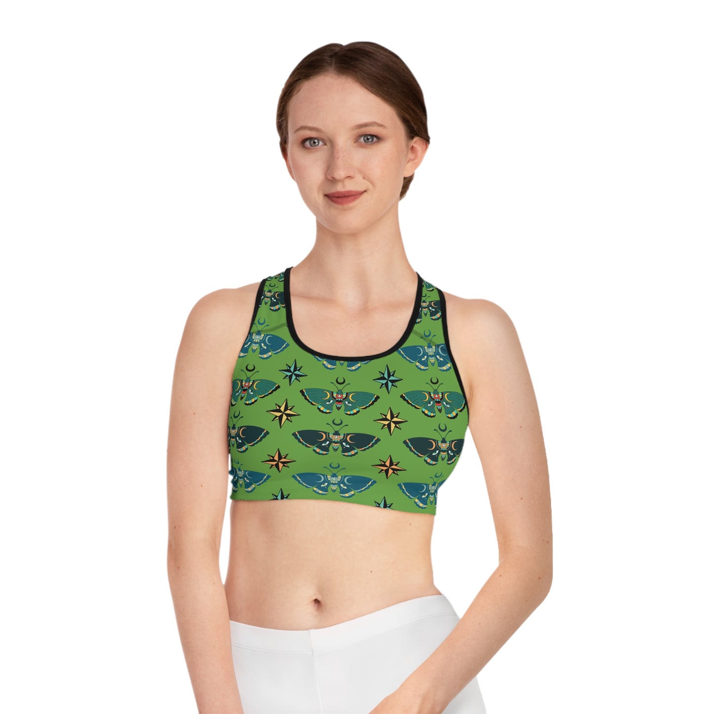 Tattoo Butterfly Sports Bra, Yoga Bra, Workout Top, Gym Fashion, Athletic Wear, Fitness Apparel