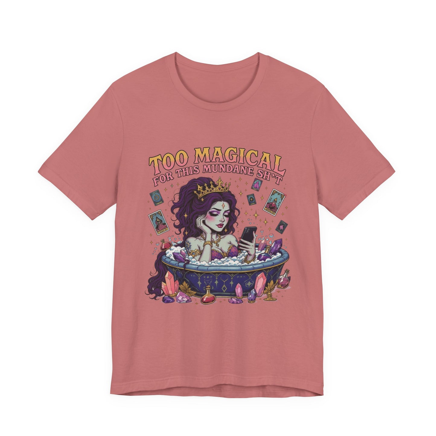 Too Magical Unisex Tee - Playful Graphic Shirt, Perfect for Parties, Witches, Halloween, Gift for Her, Casual Wear, Jade Style