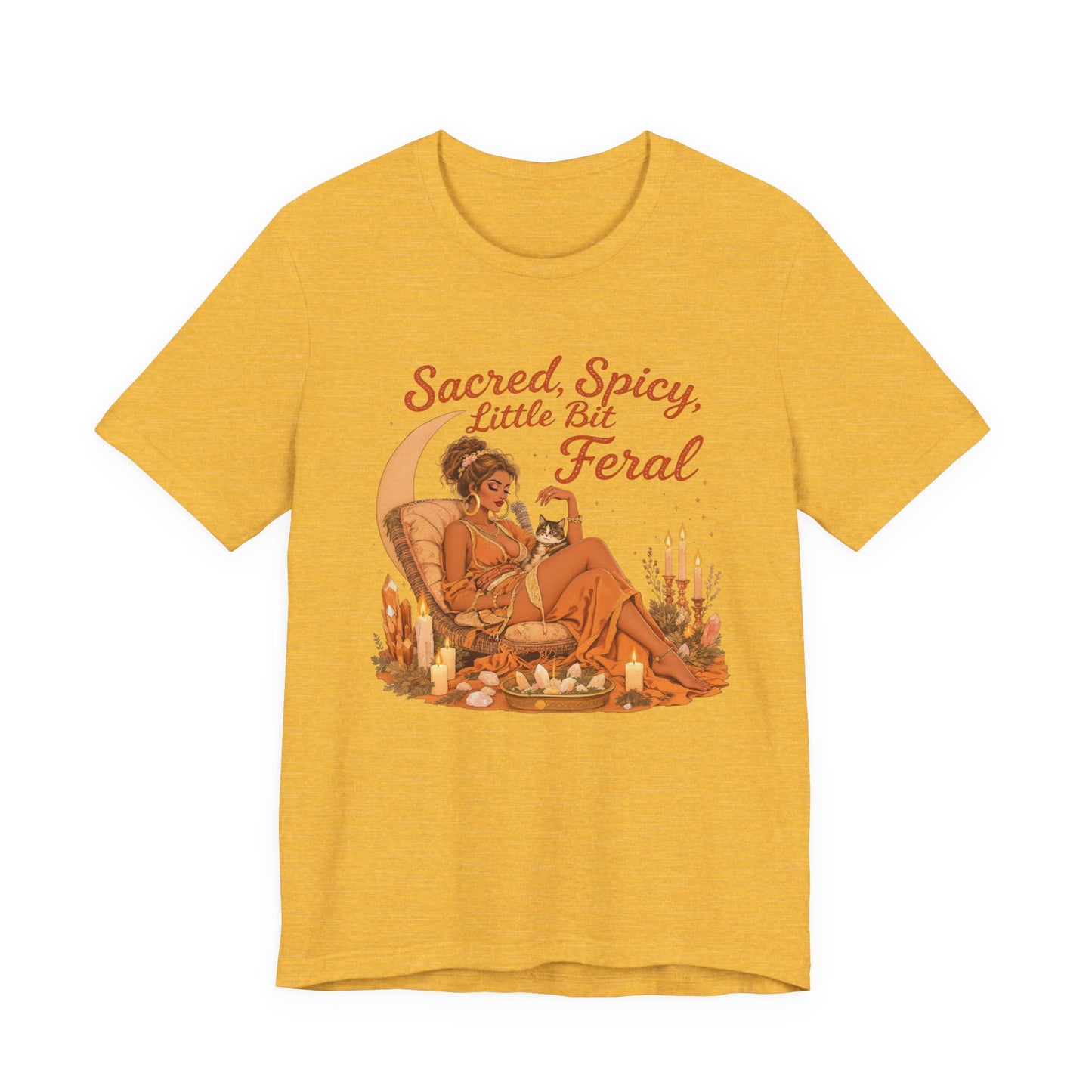 Sacred Spicy Feral Tee | Boho Graphic T-Shirt, Relaxed Vibe Top for Free Spirits, Gift for Her, Summer Style