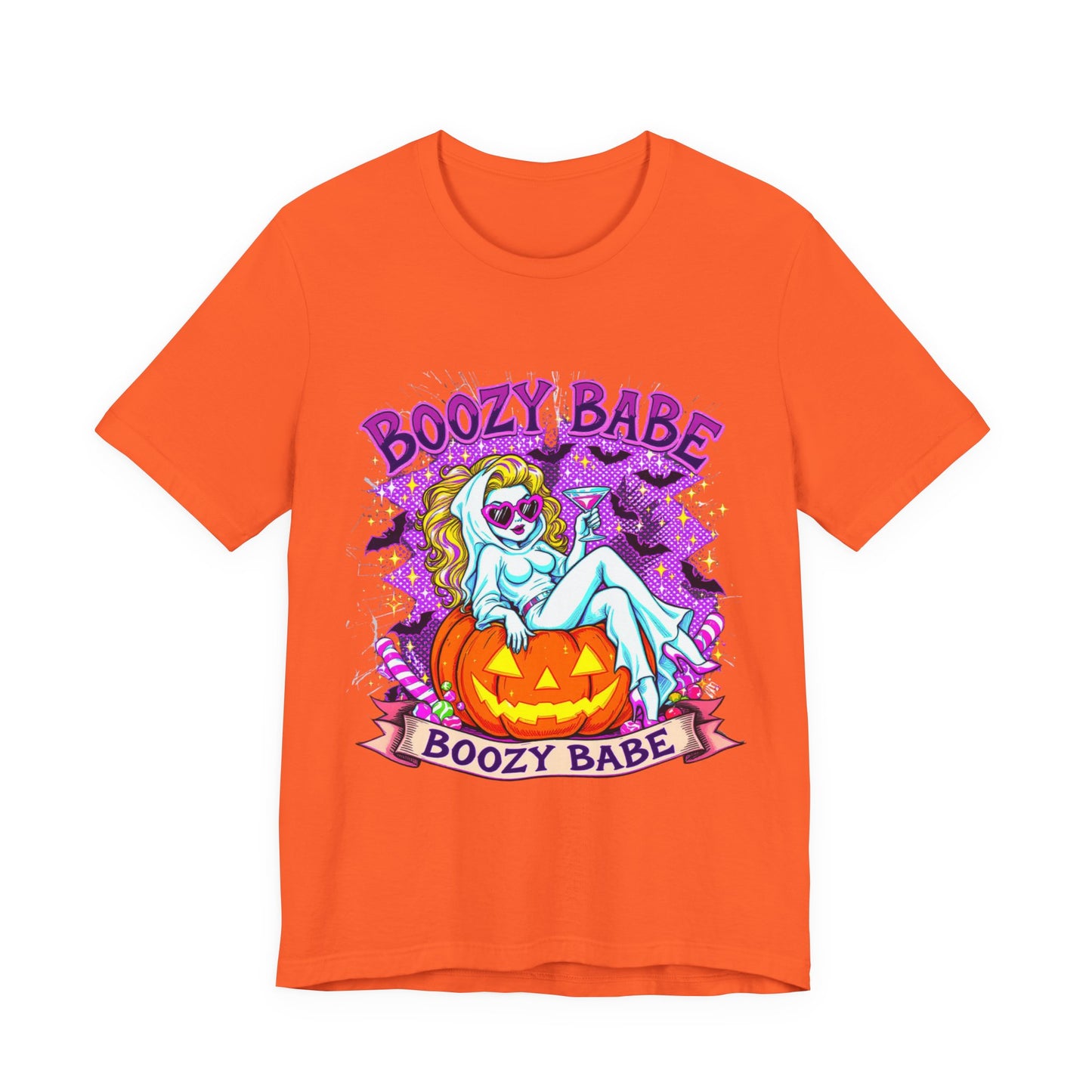 Boozy Babe Ghost T-Shirt, Halloween Shirt, Spooky Tee, Funny Ghost Top, Halloween Party Costume