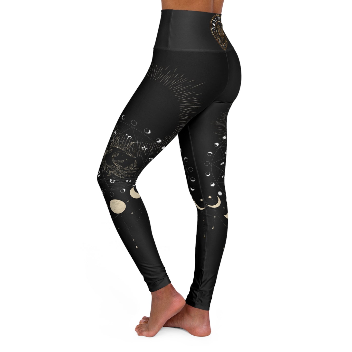Moon Phases High Waisted Yoga Leggings (AOP)