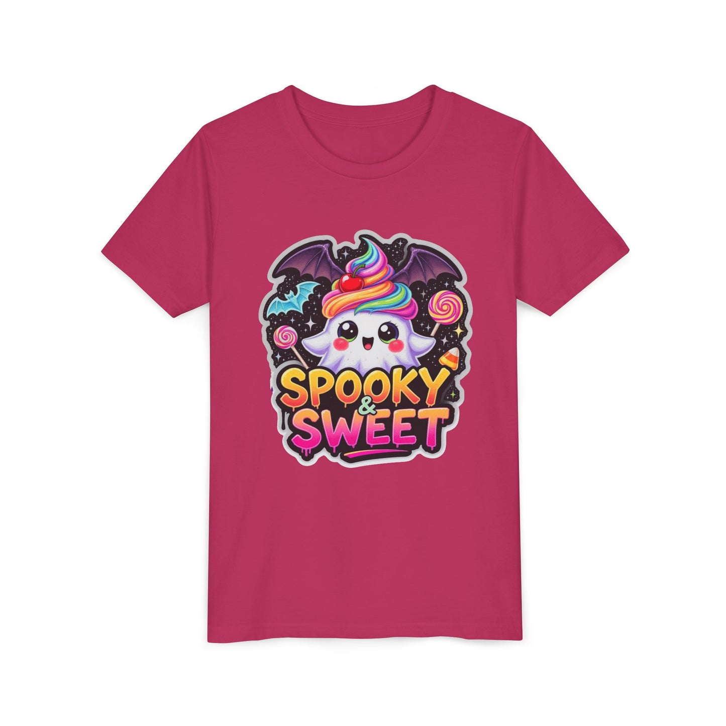 Spooky and Sweet Youth Tee, Halloween Shirt for Kids, Creepy Cute Children's T-Shirt, Fun Scary Graphic Top, Halloween Party Clothing