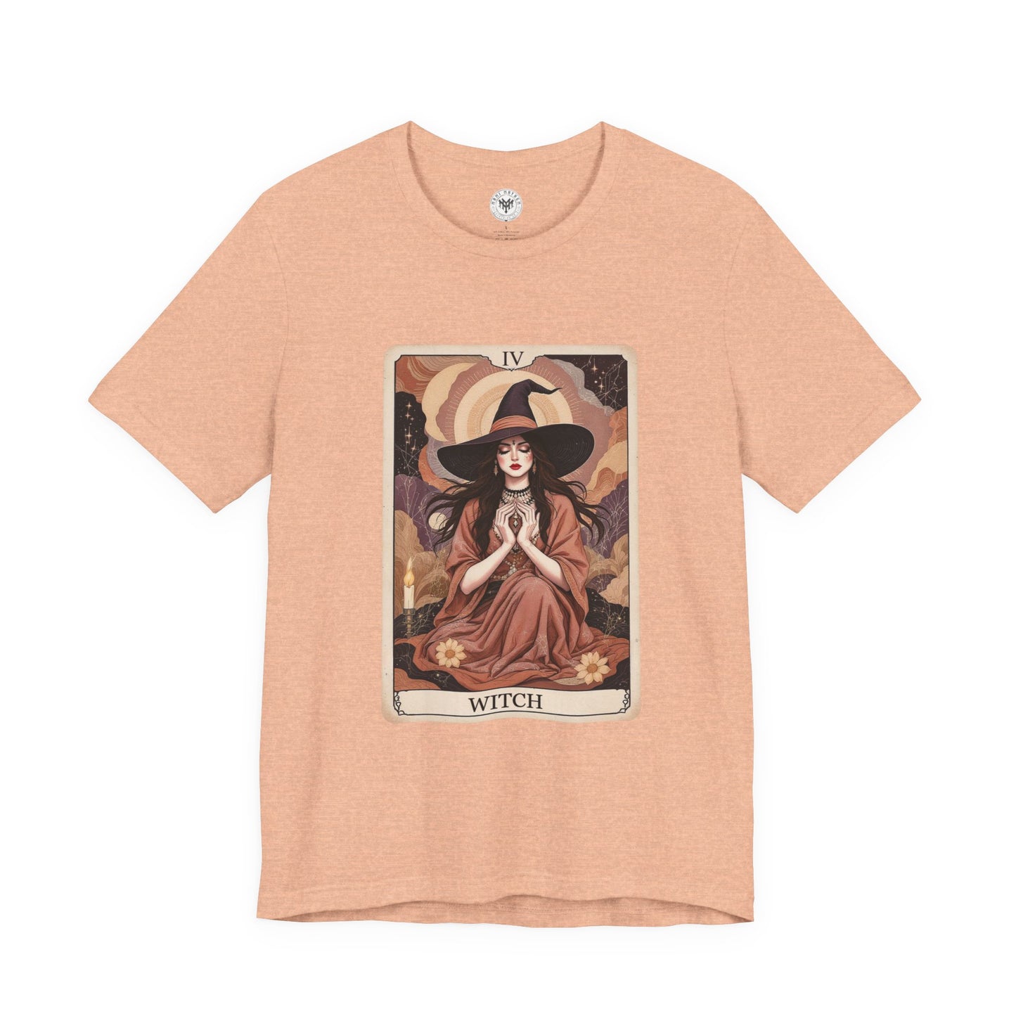 Witch Graphic Tee - Unisex Jersey Short Sleeve T-Shirt, Spooky Casual Wear, Tarot Card Style, Great for Halloween, Gift for Witches