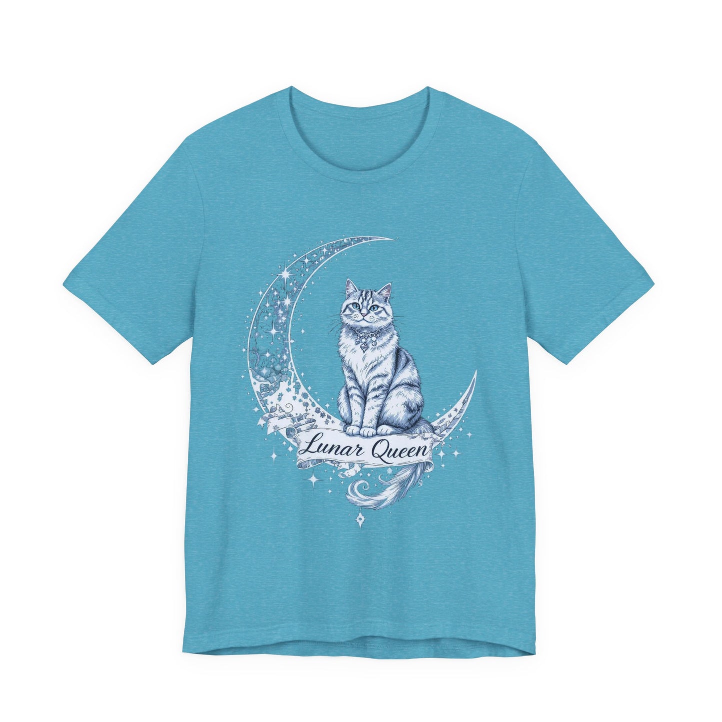 Lunar Queen Cat Tee, Unisex T-Shirt, Moon Cat Shirt, Astrology Gift, Celestial T-Shirt, Cat Lover Apparel