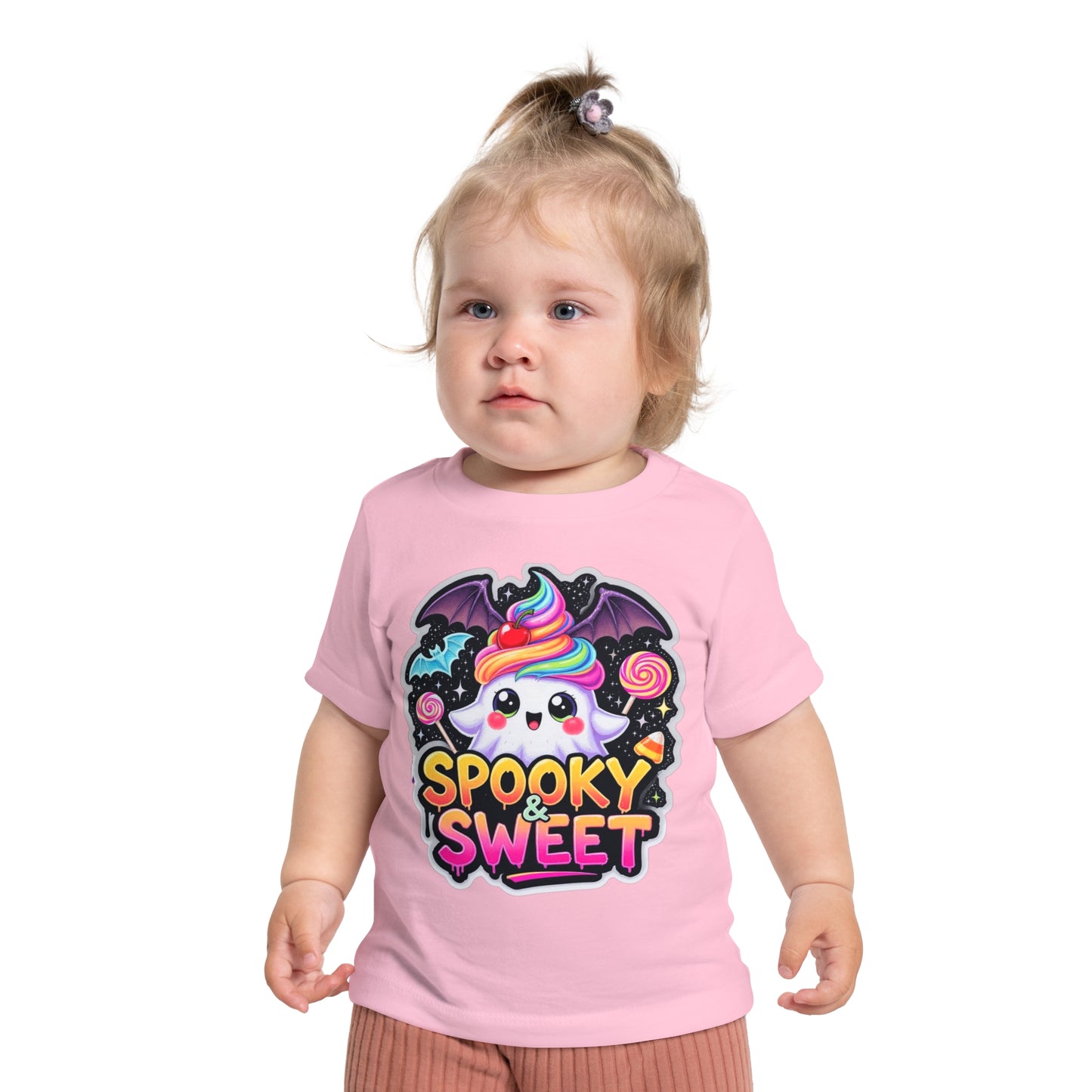 Spooky & Sweet Baby T-Shirt, Cute Ghost Tee, Halloween Outfit, Toddler Bat Shirt, Adorable Kids Apparel, Fun Party Wear