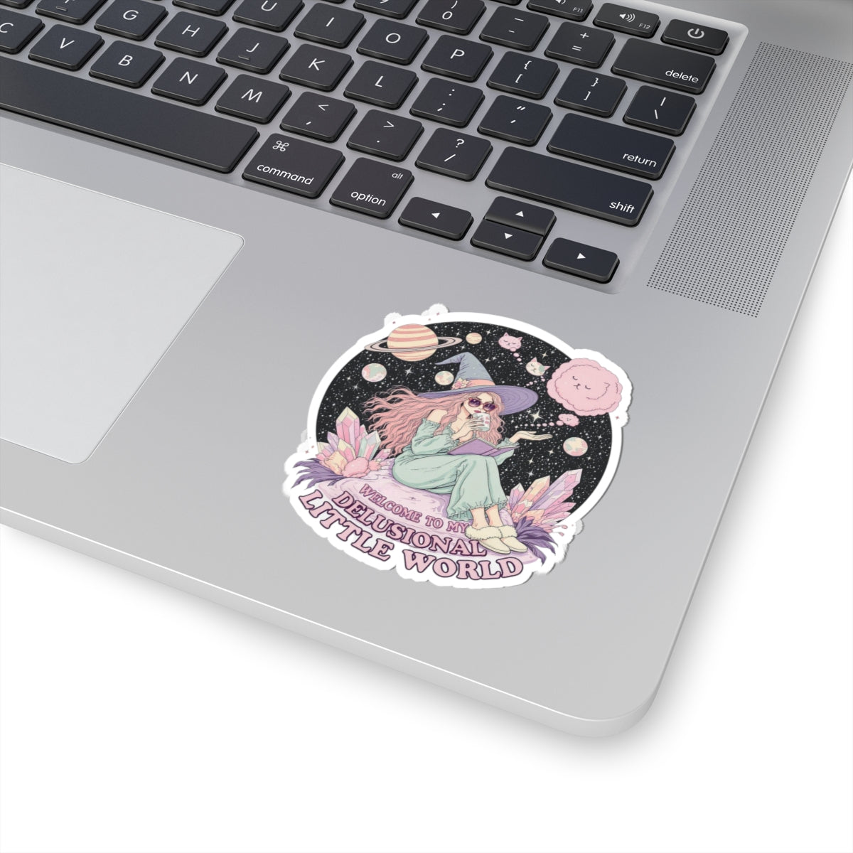 Whimsical Kiss-Cut Stickers - Delusional Little World, Magical Decor, Cute Gifts, Aesthetic Art, Laptop Decals, Unique Stationery