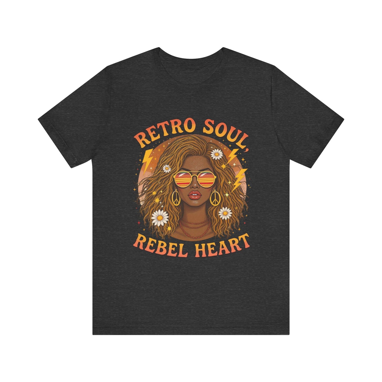 Retro Soul Rebel Heart Tee, Unisex Graphic T-Shirt, Vintage Inspired, Boho Chic, Music Lover's Gift, Summer Fashion