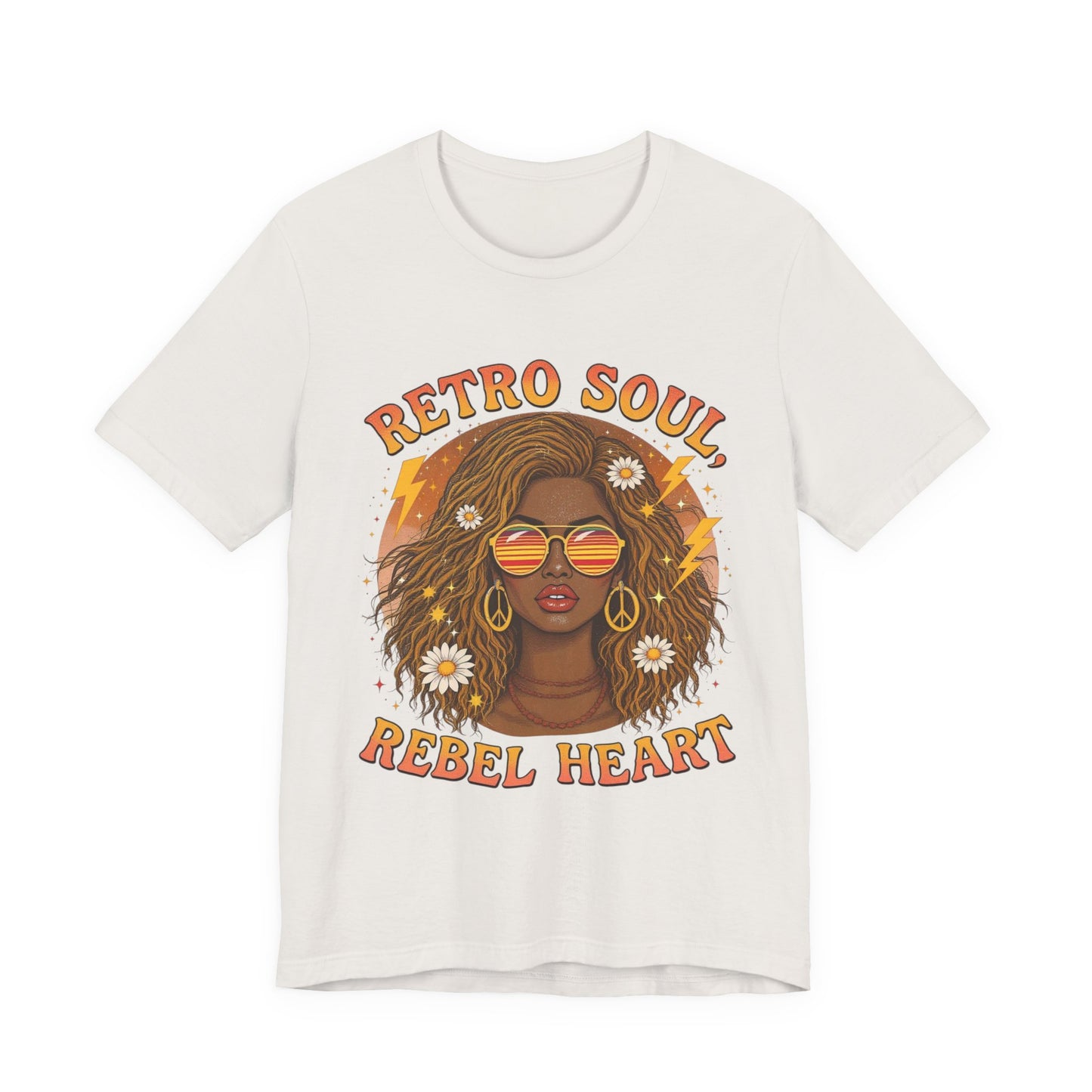 Retro Soul Rebel Heart Tee, Unisex Graphic T-Shirt, Vintage Inspired, Boho Chic, Music Lover's Gift, Summer Fashion