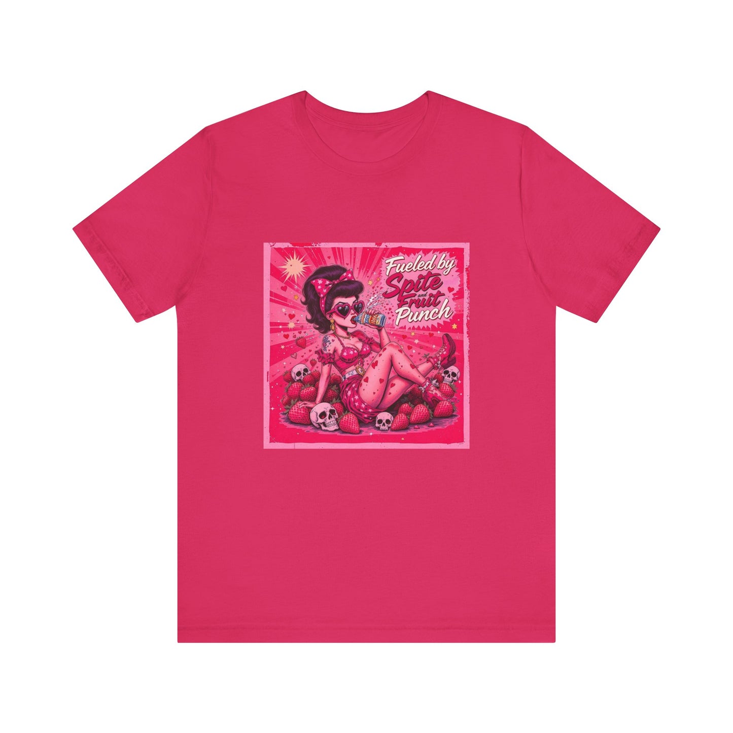 Sassy Pin-Up Tee: Fuelled by Coffee & Princess Vibes, Trendy Graphic Tee, Vintage Style Shirt, Perfect Gift for Coffee Lovers, Casual Wear