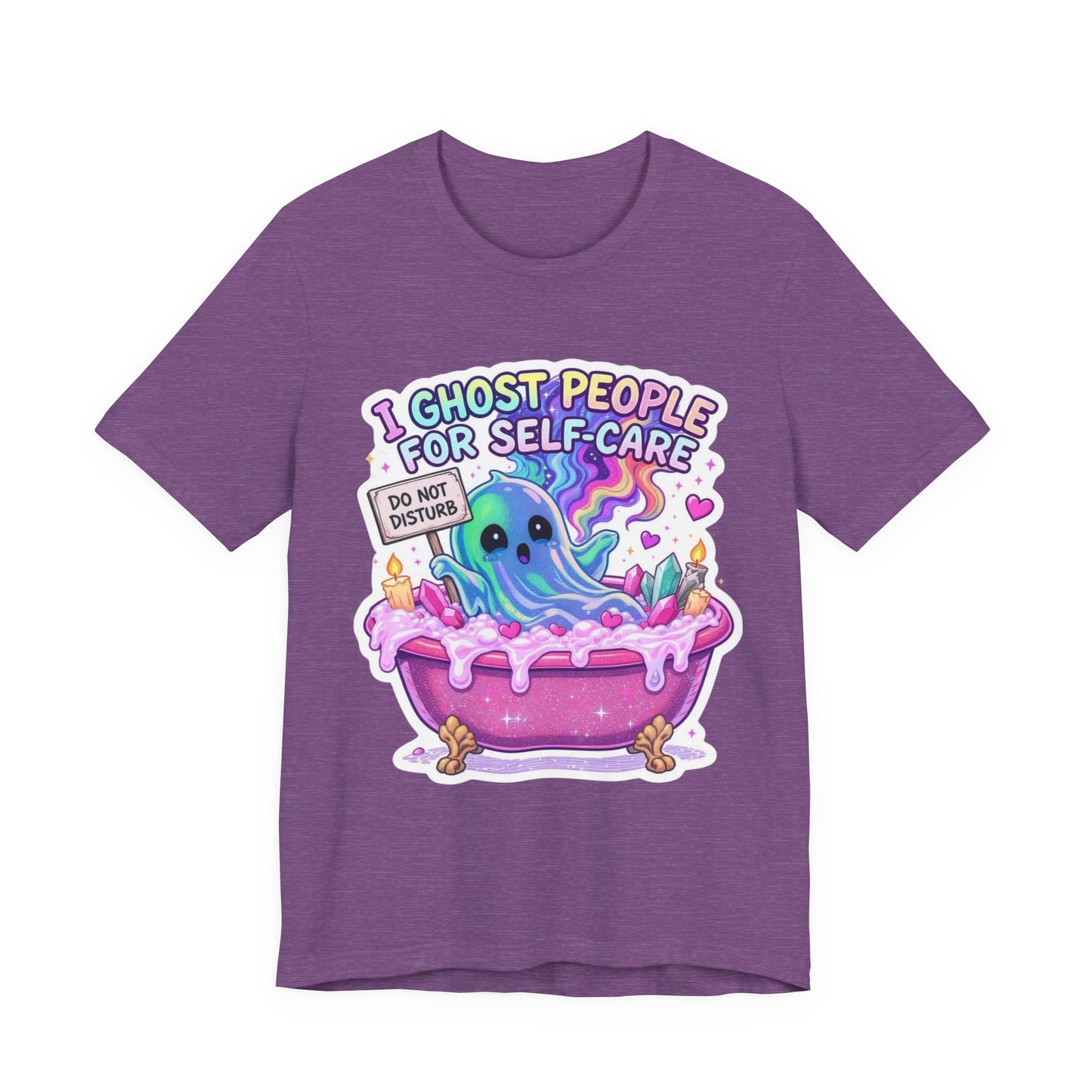 Cute Ghost Self-Care Tee, Unisex Graphic T-Shirt, Halloween Shirt, Self-Love Gift, Quirky Apparel