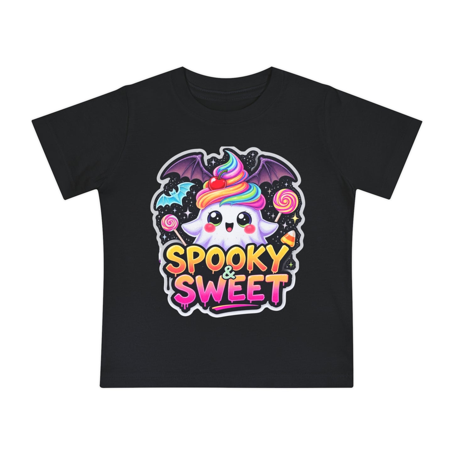 Spooky & Sweet Baby T-Shirt, Cute Ghost Tee, Halloween Outfit, Toddler Bat Shirt, Adorable Kids Apparel, Fun Party Wear