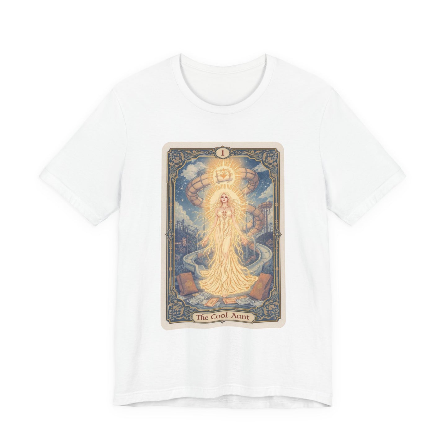 Mystical Tarot Card Tee, Spiritual Shirt, Unisex Graphic Tee, Tarot Lovers Gift, Alternative Fashion Top, Meditation Wear, Cool Aunt