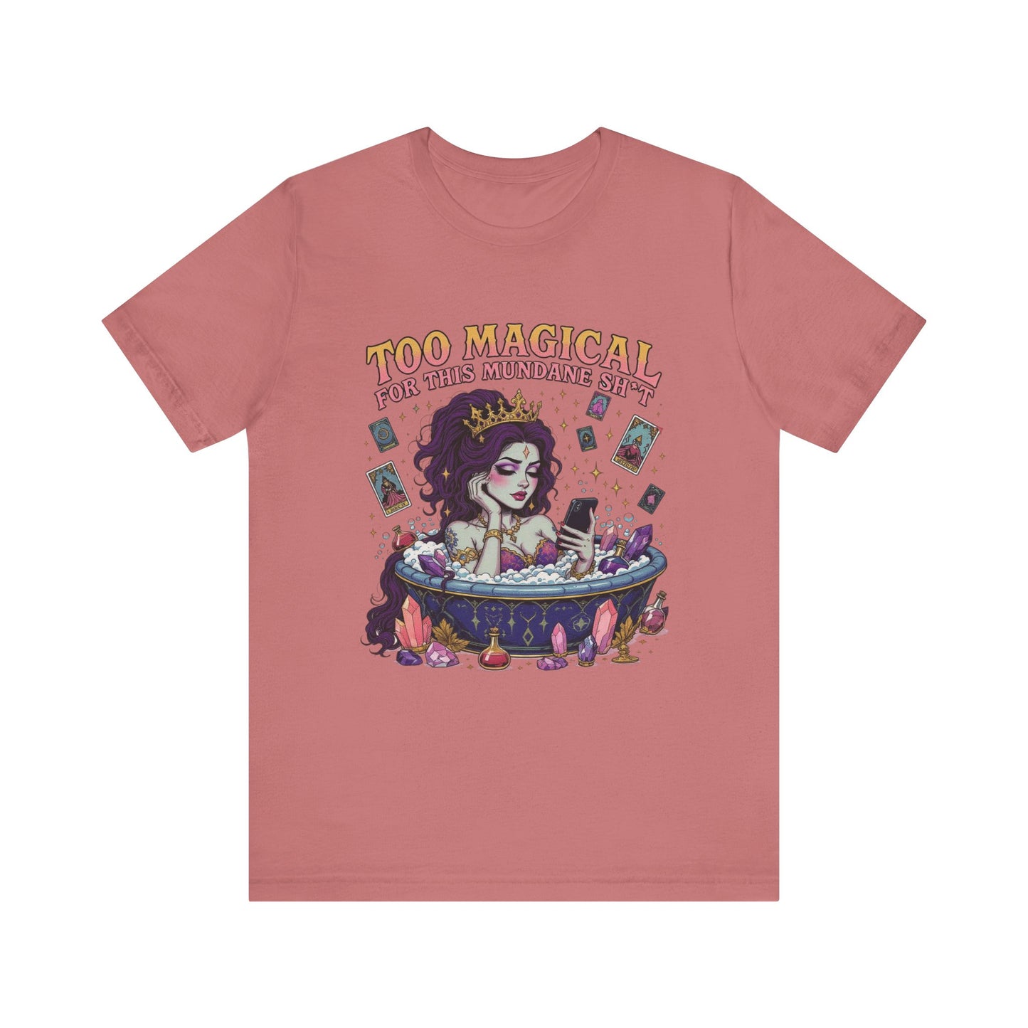 Too Magical Unisex Tee - Playful Graphic Shirt, Perfect for Parties, Witches, Halloween, Gift for Her, Casual Wear, Jade Style