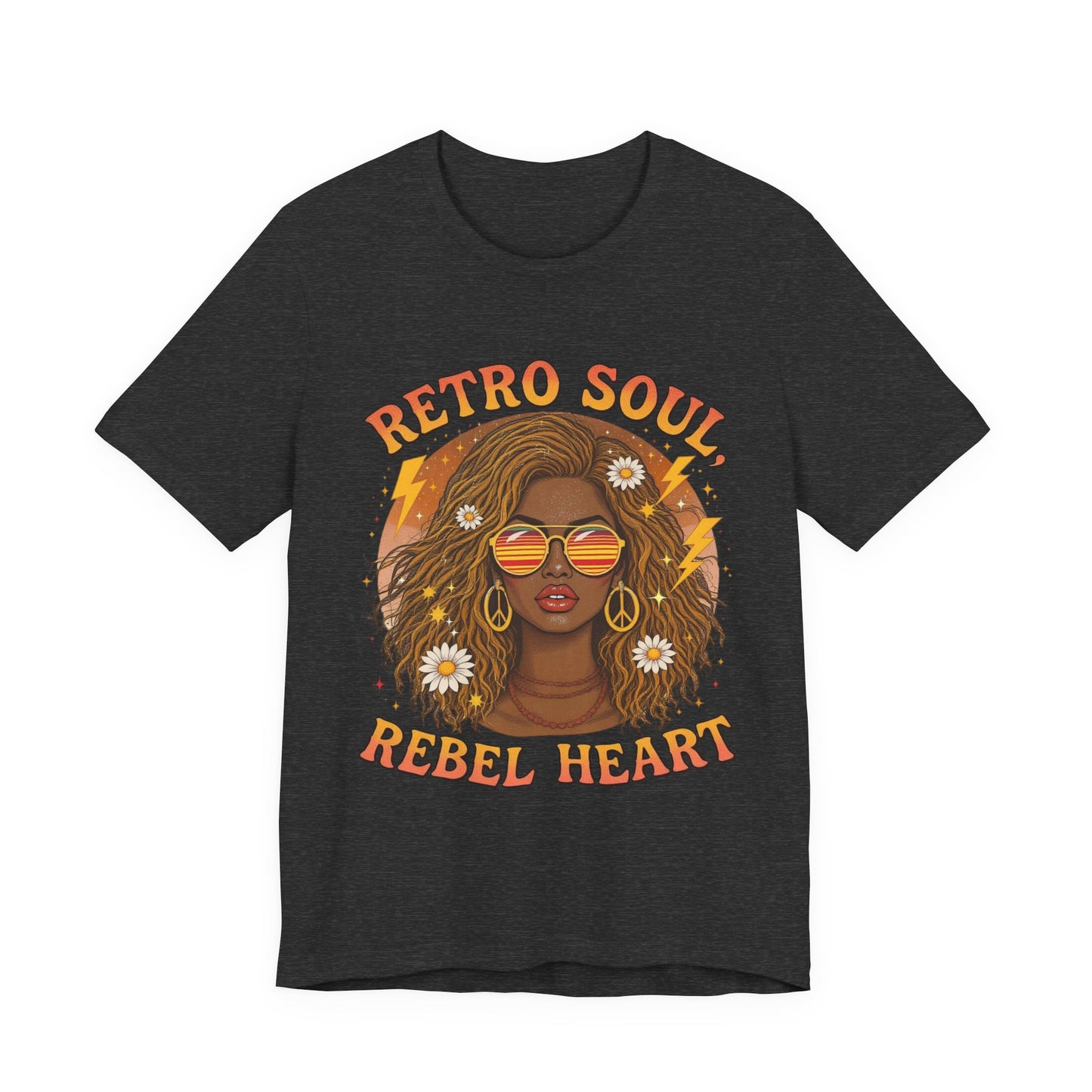 Retro Soul Rebel Heart Tee, Unisex Graphic T-Shirt, Vintage Inspired, Boho Chic, Music Lover's Gift, Summer Fashion