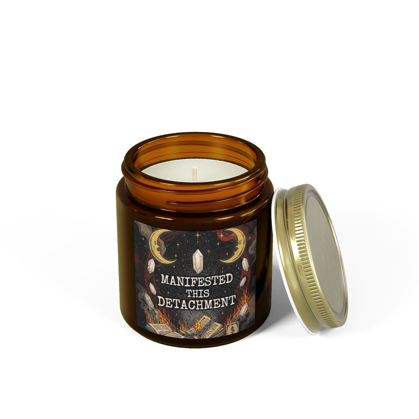 Manifested Detachment Scented Candle, Aromatherapy Gift, Home Decor, Crystal Energy, Meditation Essential